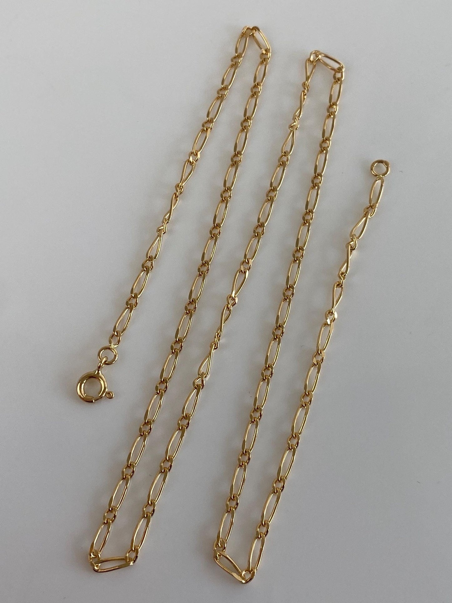 Vintage Solid 18k Yellow Gold Fancy Chain Necklace - 17.75 inches
