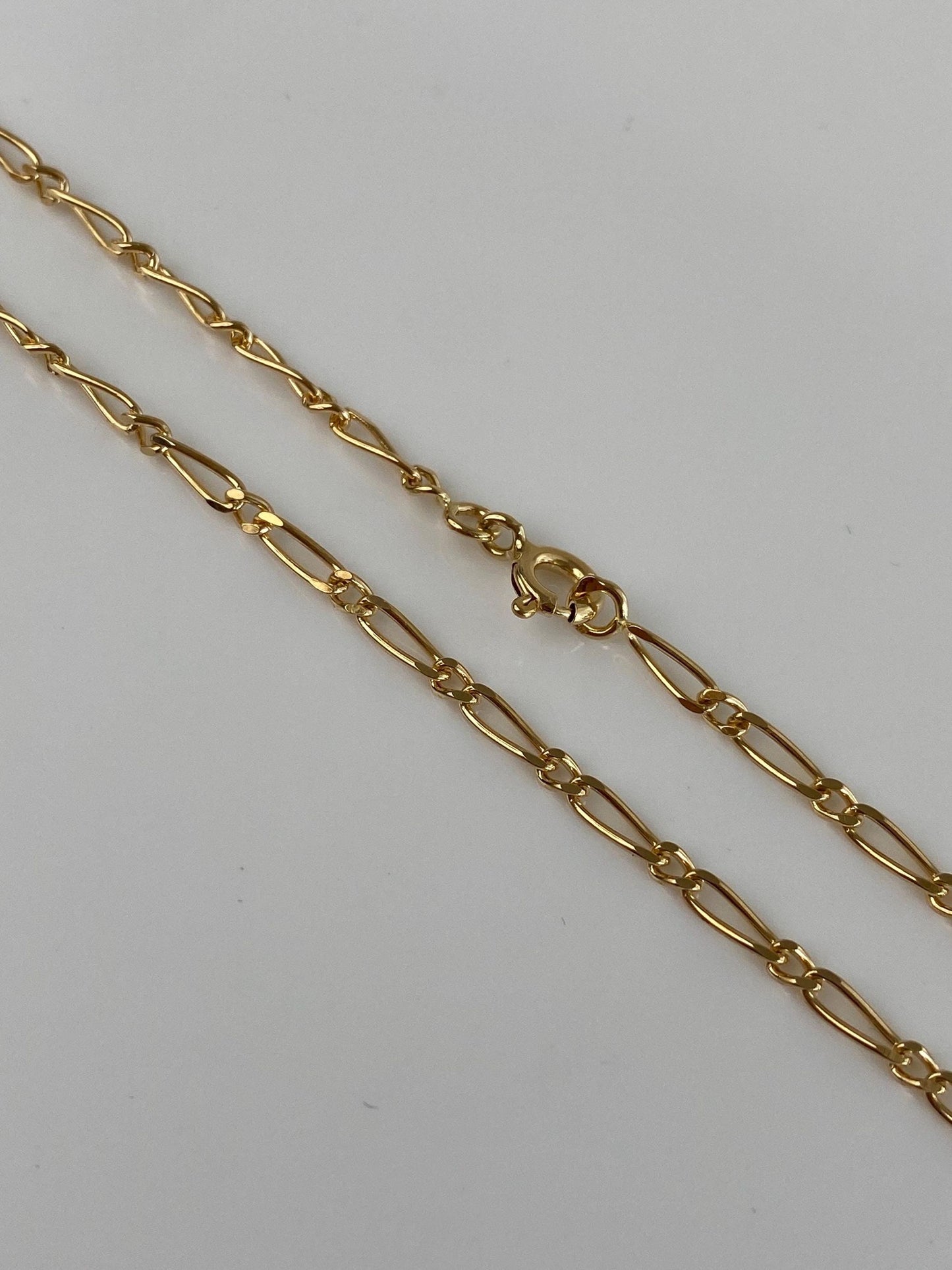 Vintage Solid 18k Yellow Gold Fancy Chain Necklace - 17.75 inches
