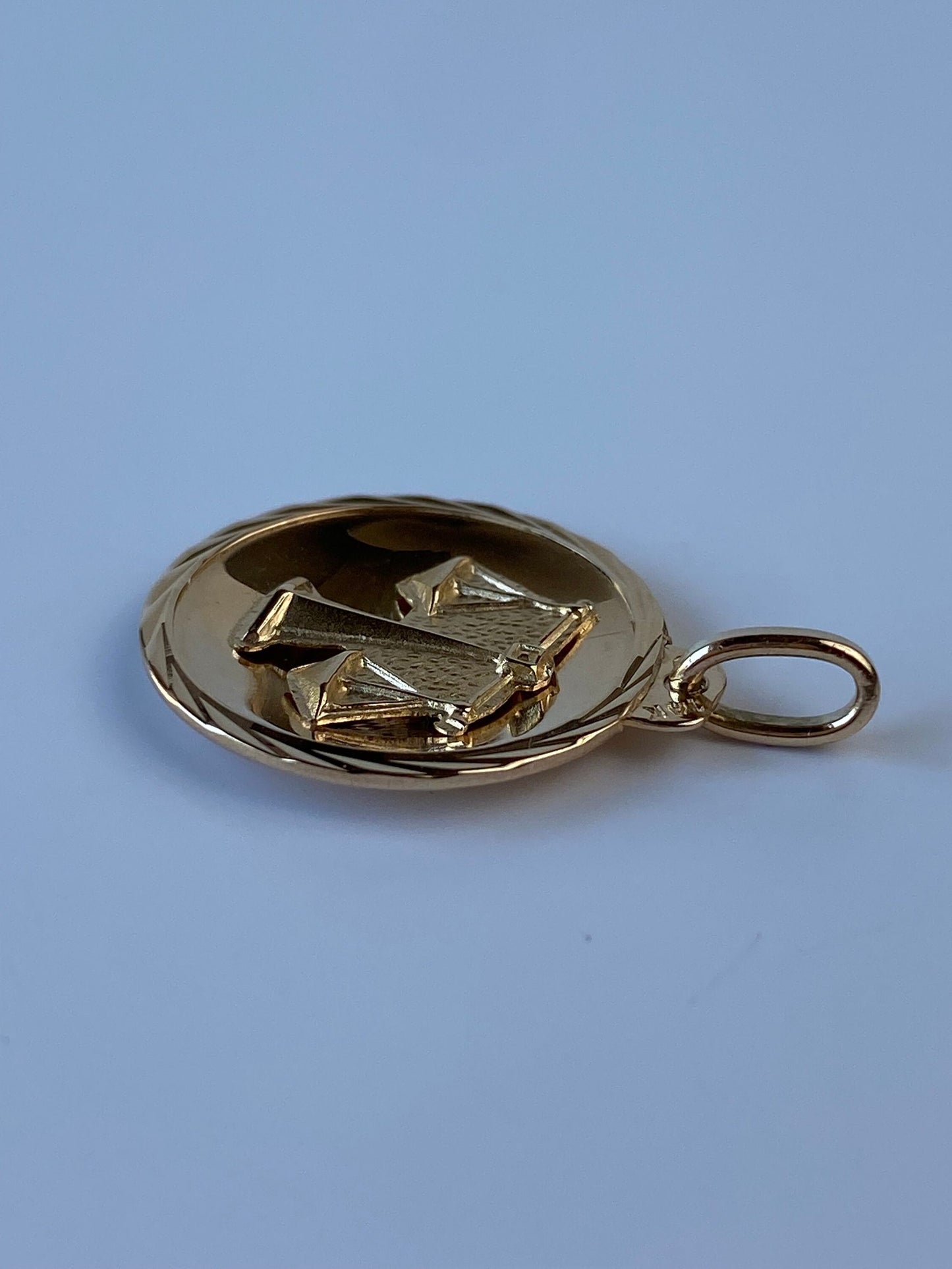 Vintage Solid 14k Yellow Gold Large Libra Zodiac Charm