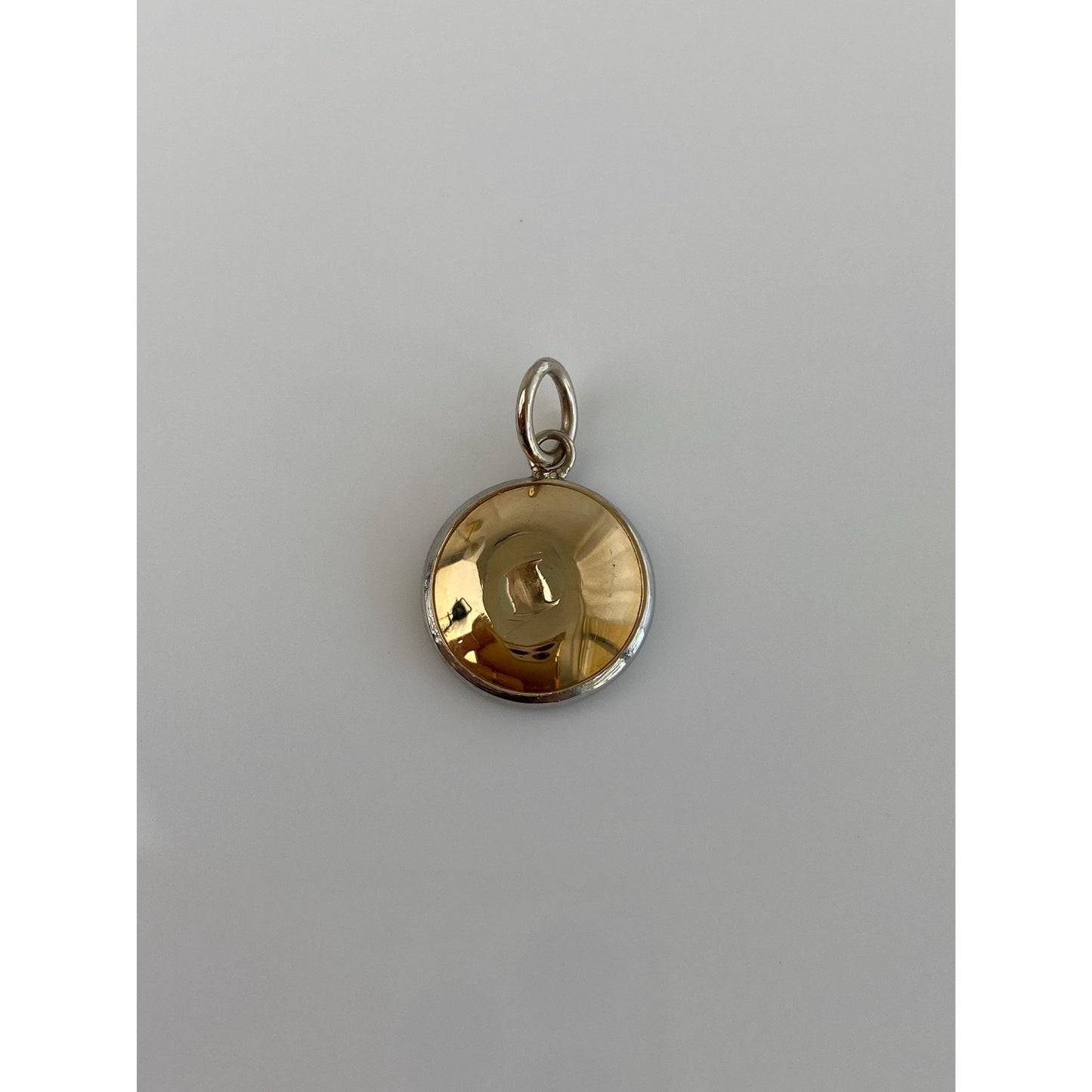 Vintage Solid 10k White & Yellow Gold Onyx Cufflink Conversion Charm