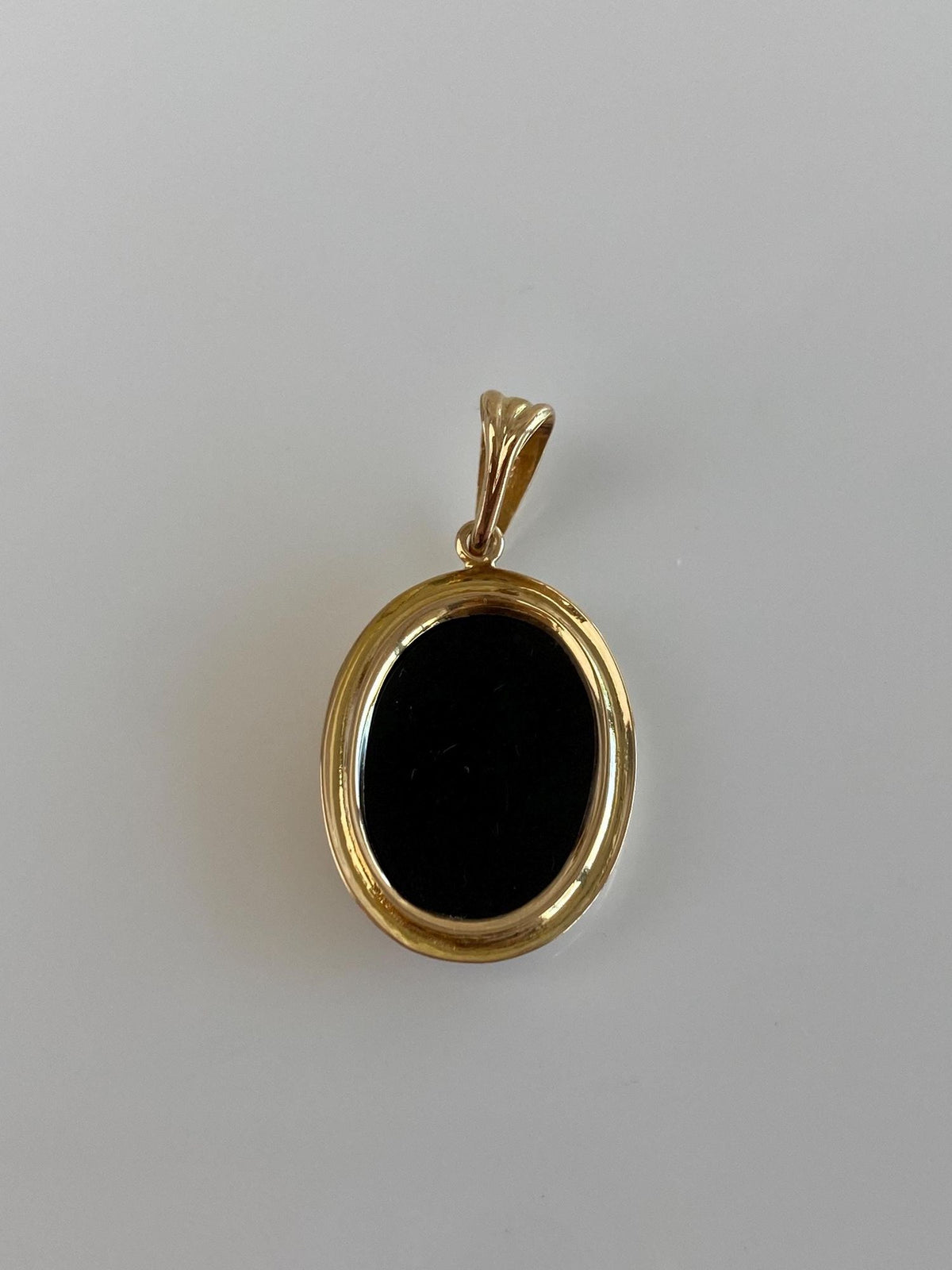 Solid 10k Yellow Gold Black Onyx Charm