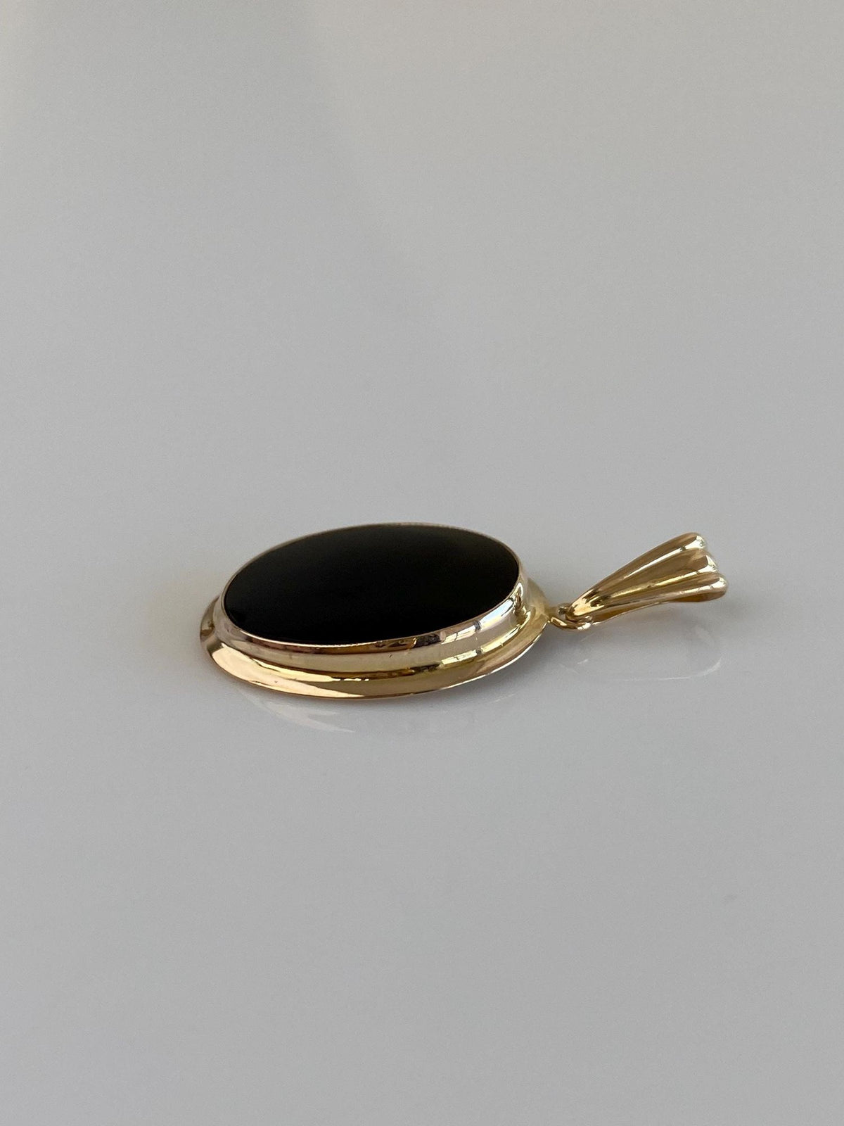 Solid 10k Yellow Gold Black Onyx Charm