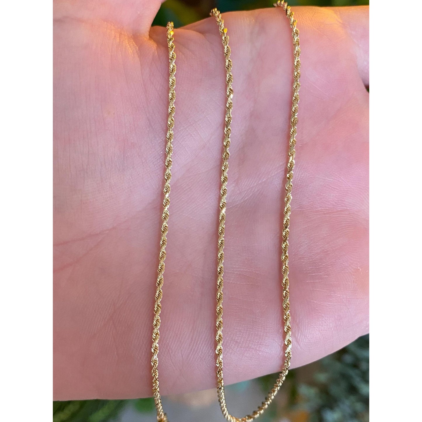 Vintage Solid 10k Yellow Gold Dainty Rope Chain Necklace - 18 inches