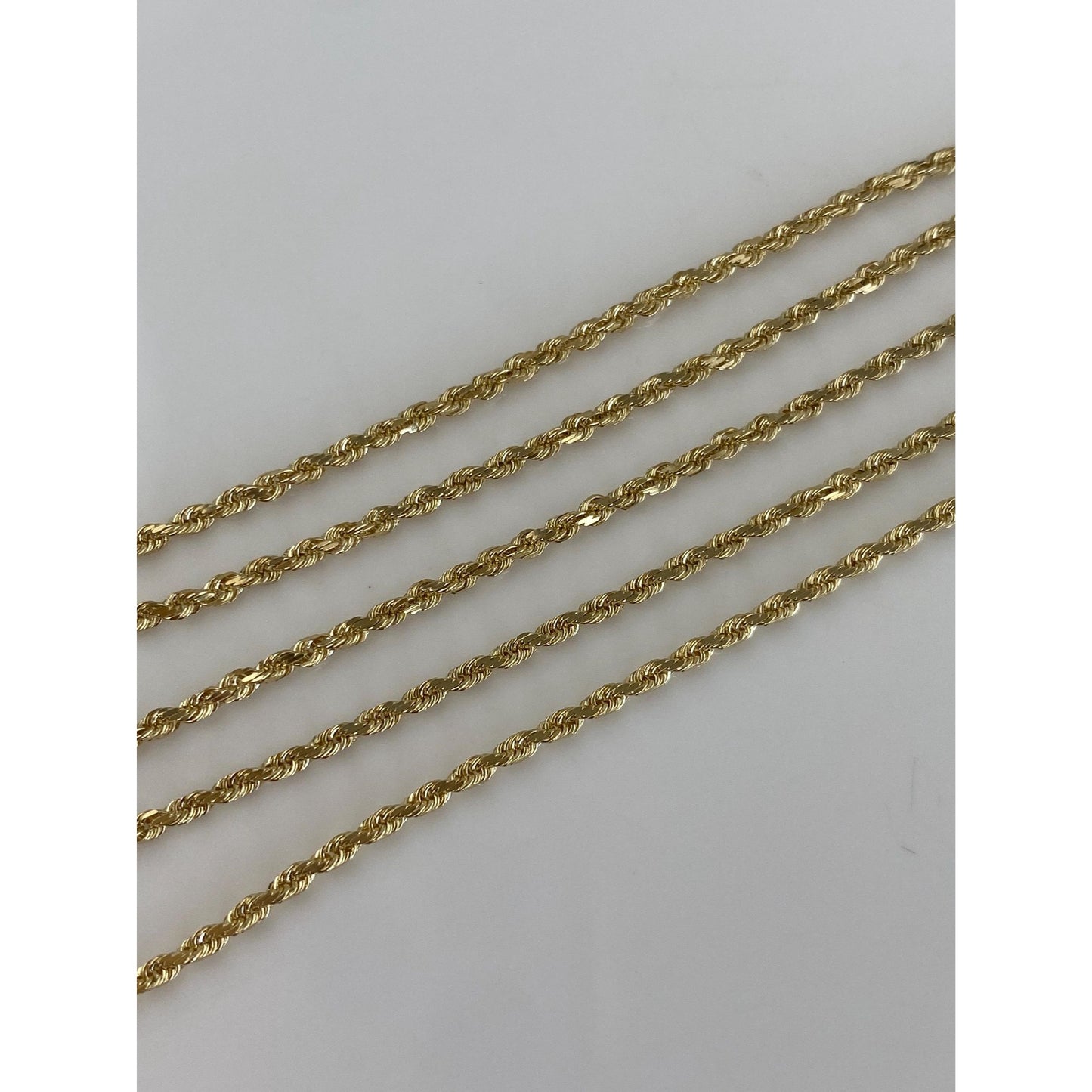 Vintage Solid 10k Yellow Gold Dainty Rope Chain Necklace - 18 inches