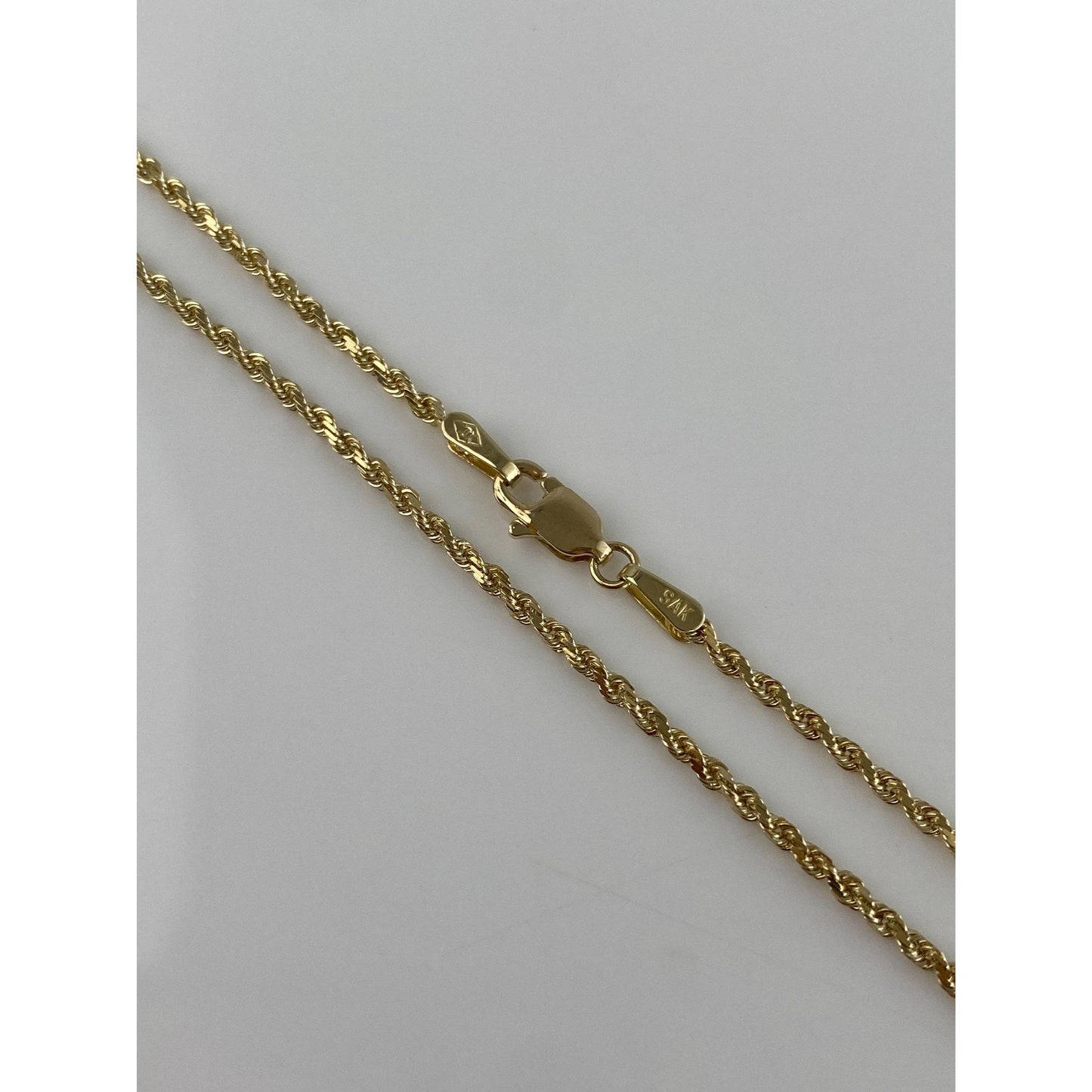 Vintage Solid 10k Yellow Gold Dainty Rope Chain Necklace - 18 inches