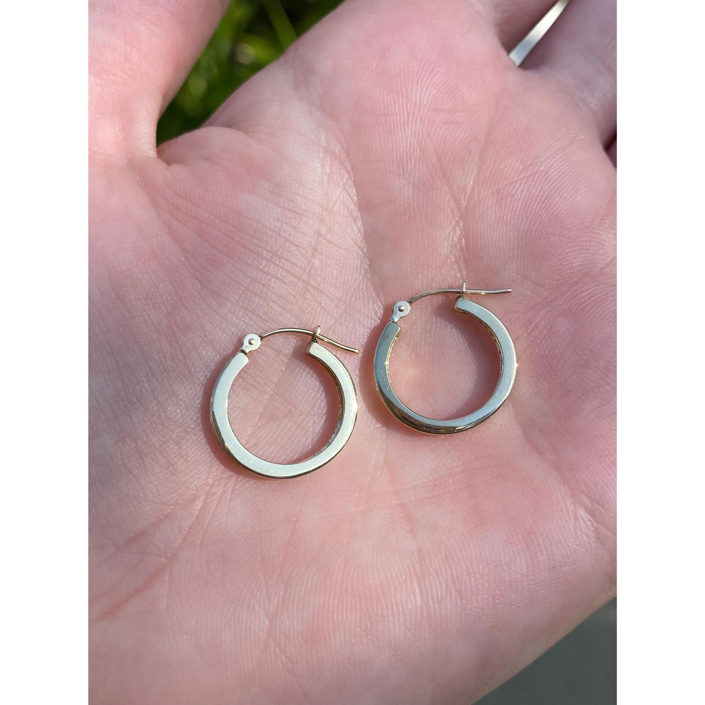Vintage Solid 10k Yellow Gold Diamond Hoop Earrings