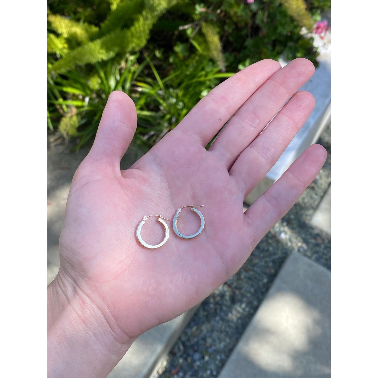 Vintage Solid 10k Yellow Gold Diamond Hoop Earrings