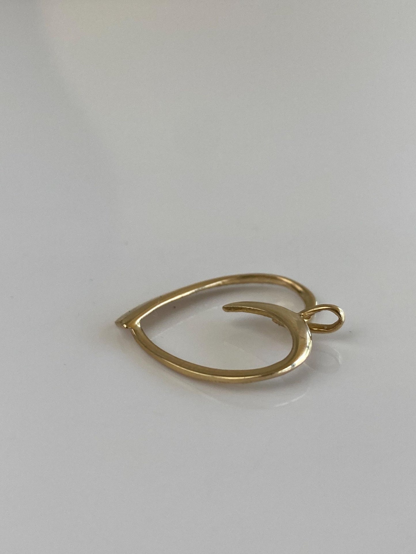 Vintage Solid 14k Yellow Gold Open Heart Charm