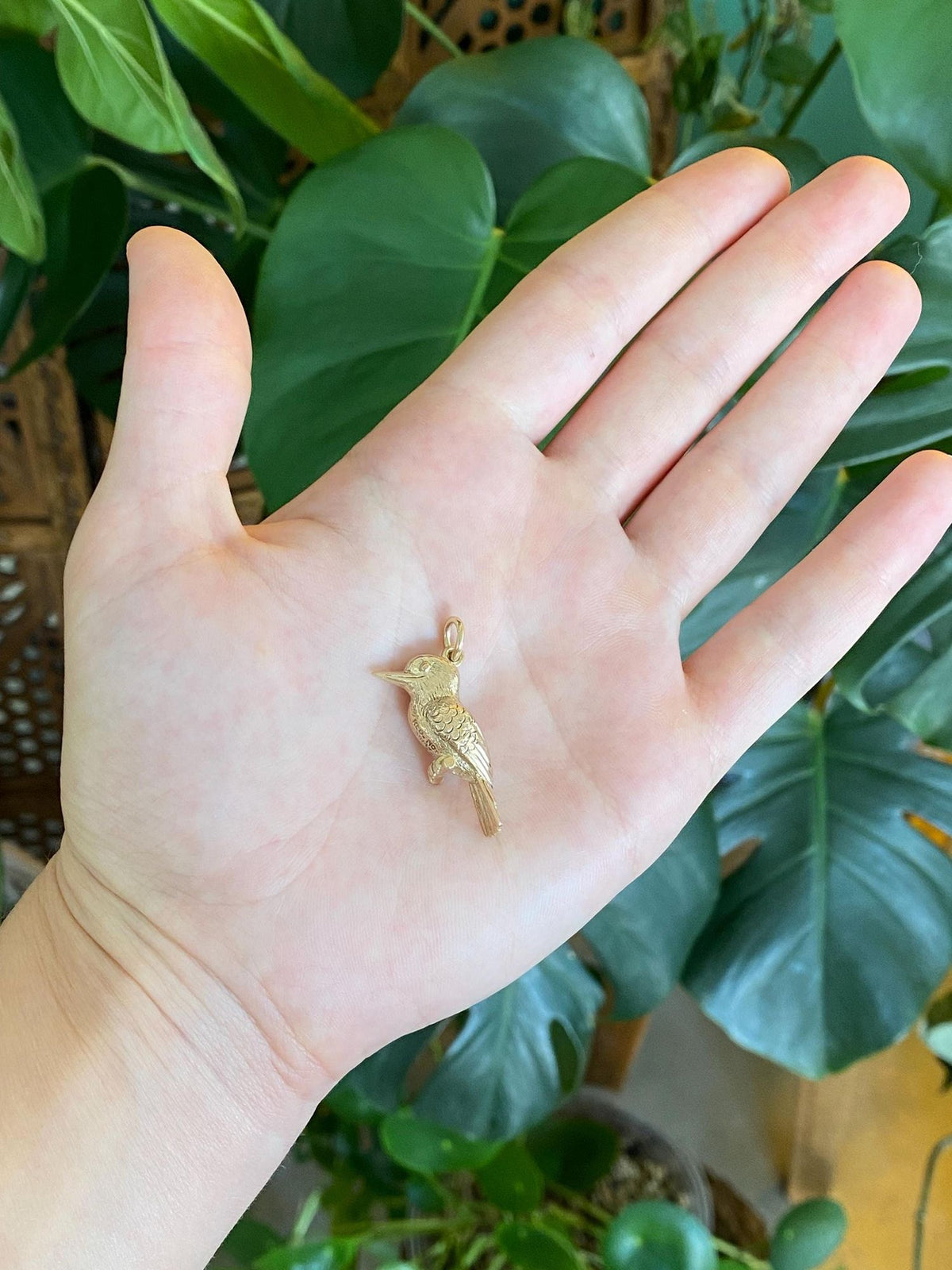 Vintage Solid 10k Yellow Gold Bird Charm