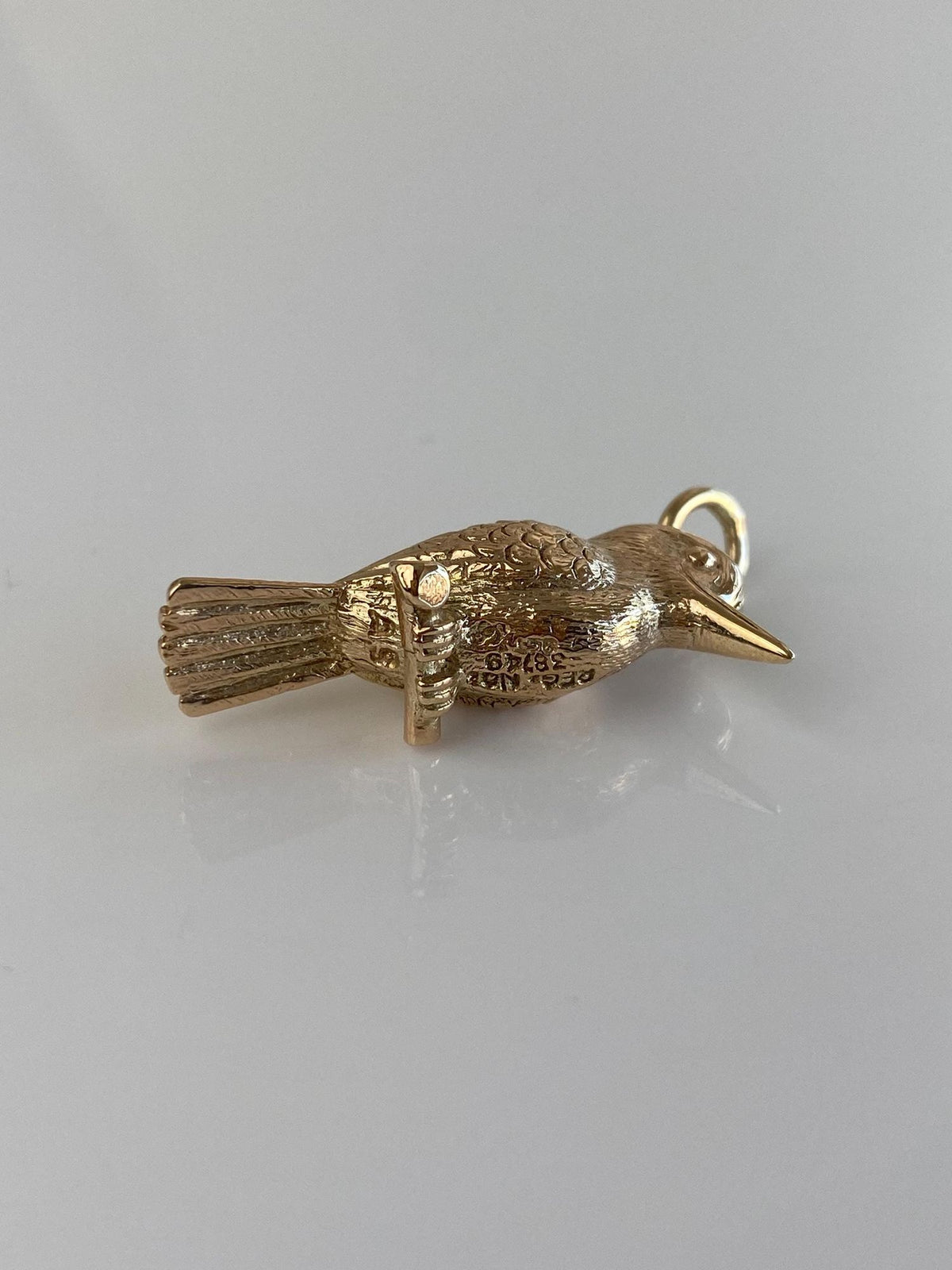 Vintage Solid 10k Yellow Gold Bird Charm