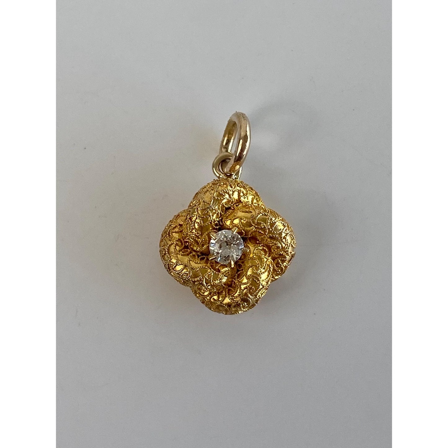 Vintage 14k Yellow Gold Diamond Knot Stick Pin Conversion Charm