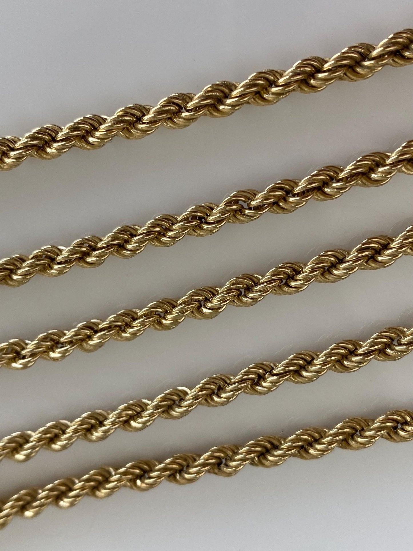 Vintage 14k Yellow Gold Rope Chain Necklace - 20 inches