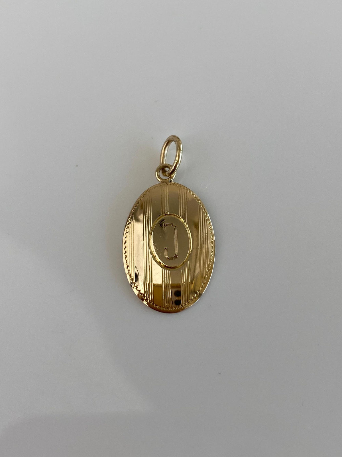 Vintage Solid 9k Yellow Gold Initial 'J' Cufflink Conversion Charm