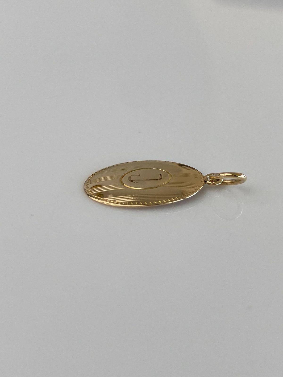 Vintage Solid 9k Yellow Gold Initial 'J' Cufflink Conversion Charm