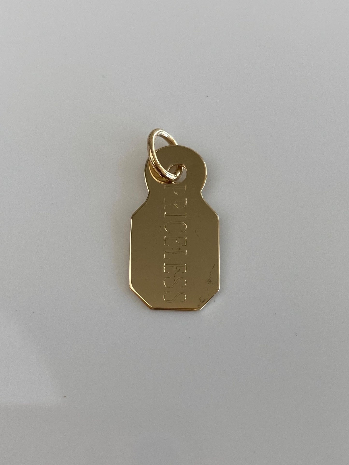 Vintage Solid 14k Yellow Gold 'Priceless' Tag Charm