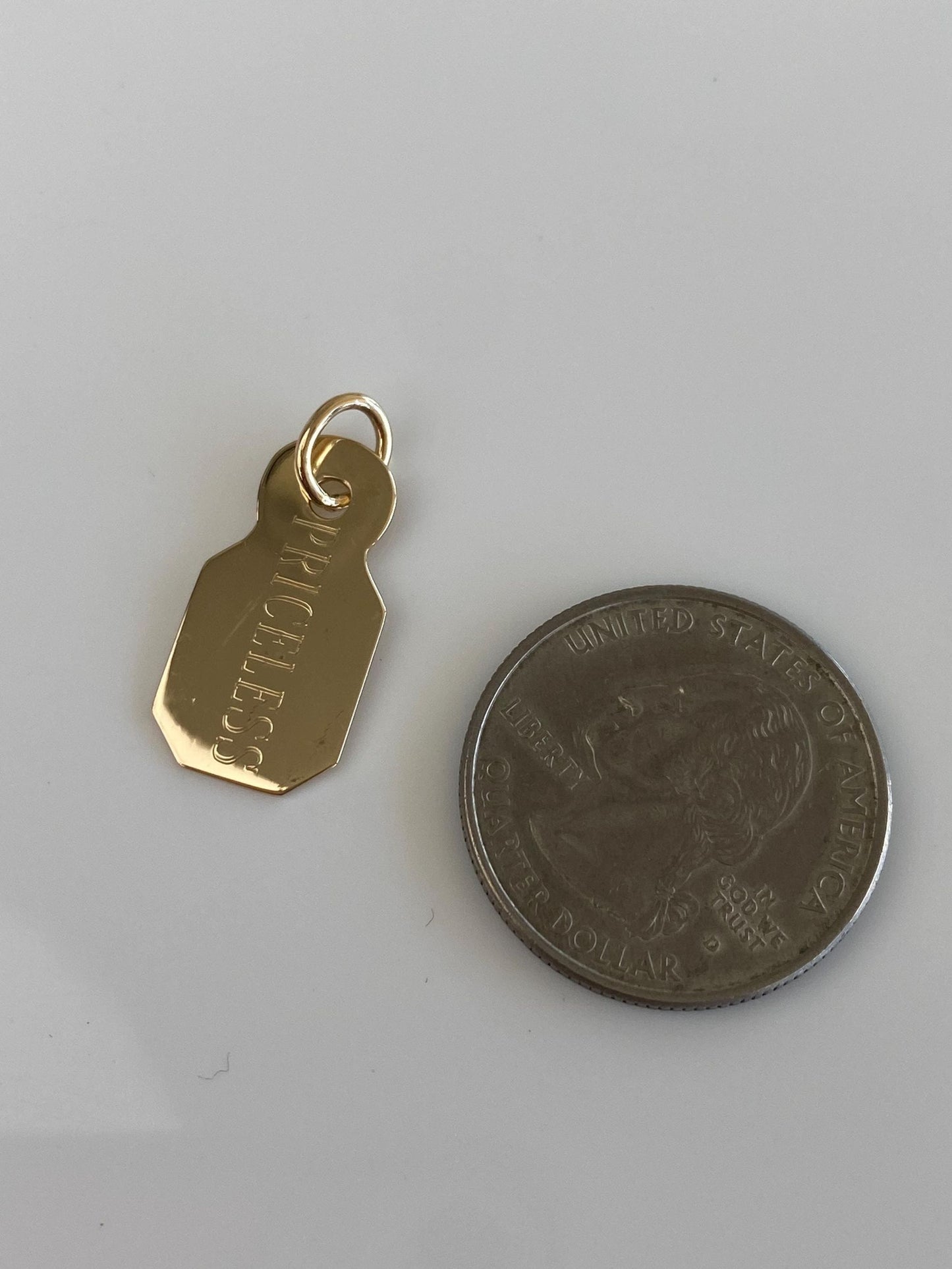 Vintage Solid 14k Yellow Gold 'Priceless' Tag Charm