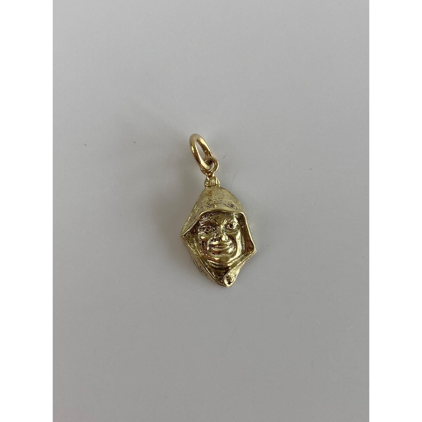 Solid 14k Yellow Gold Hooded Man Charm
