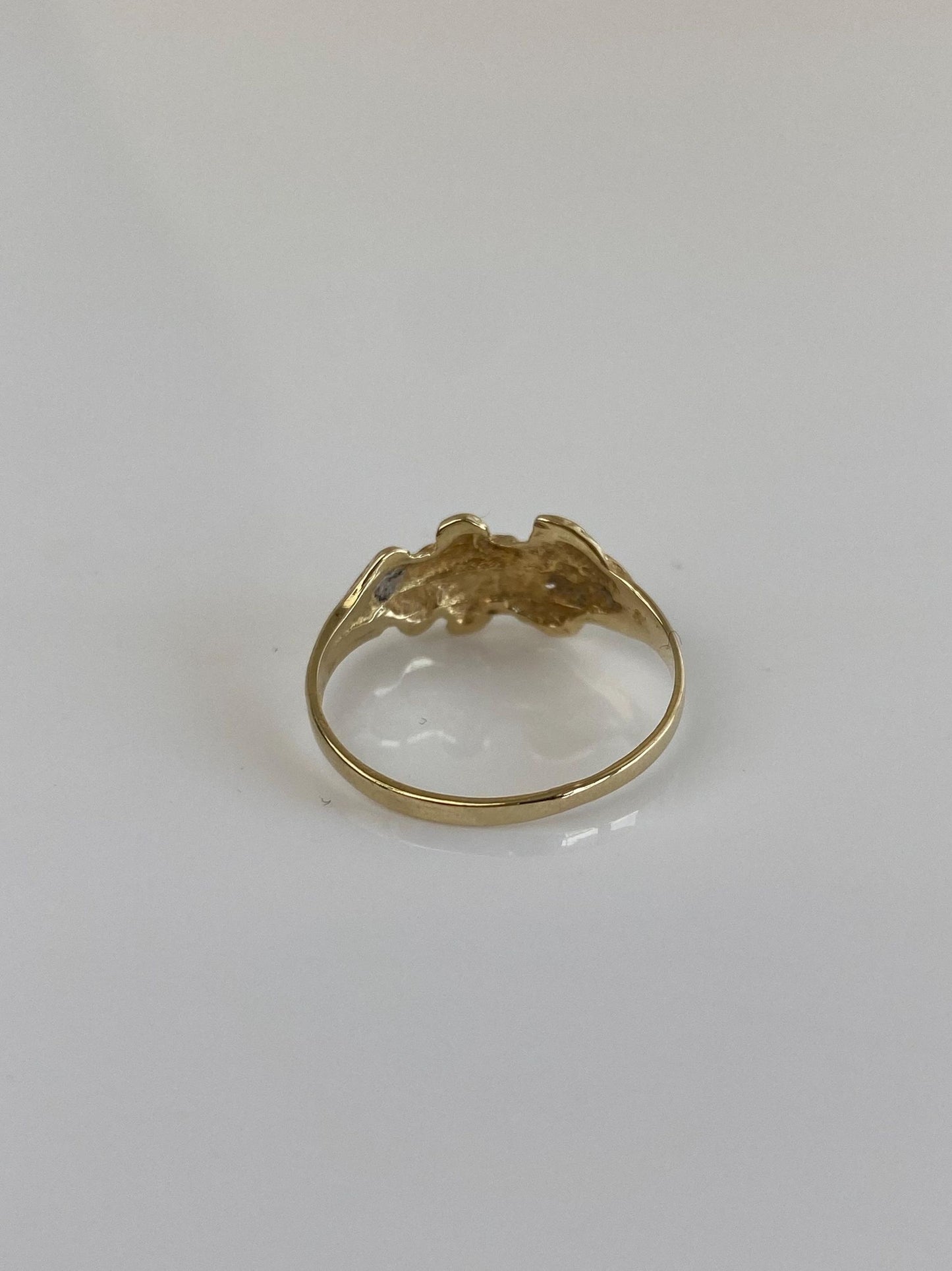 Vintage Solid 14k Yellow Gold Nugget Style Ring Band - Size 5.25