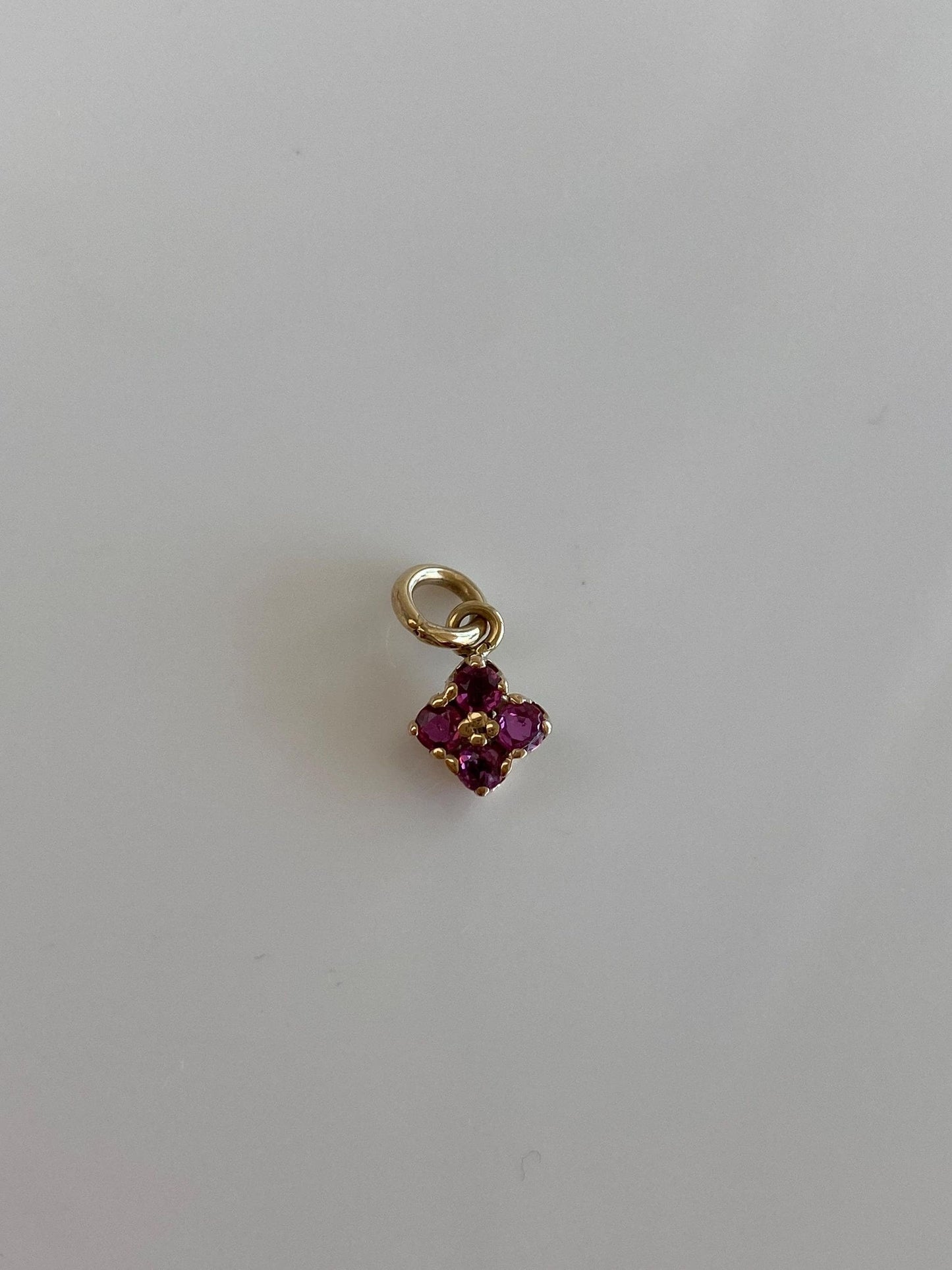 Solid 14k Yellow Gold Pink Spinel Charm