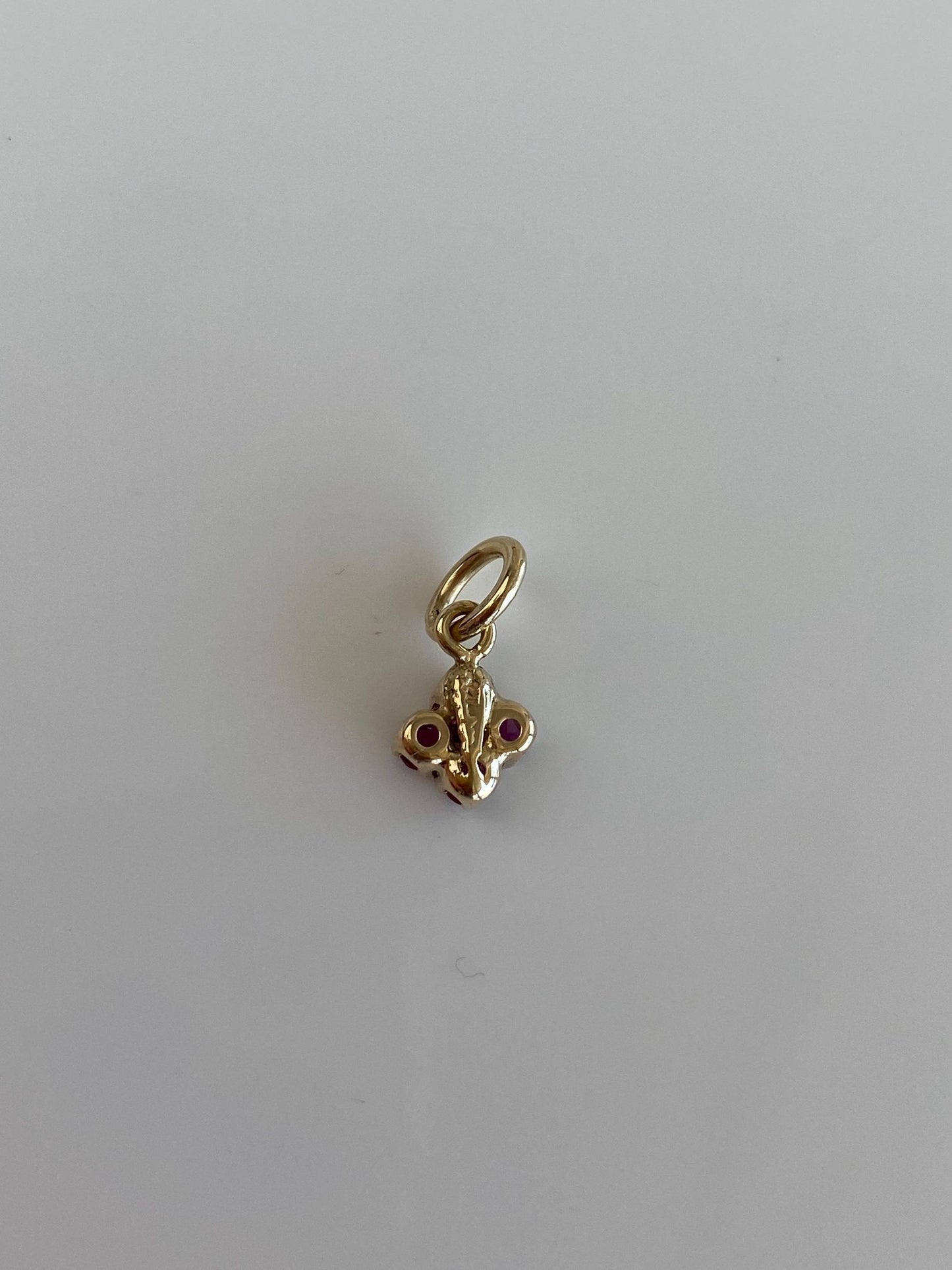 Solid 14k Yellow Gold Pink Spinel Charm
