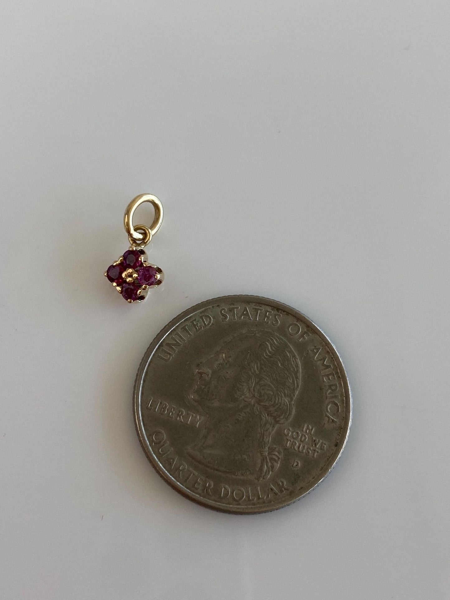 Solid 14k Yellow Gold Pink Spinel Charm