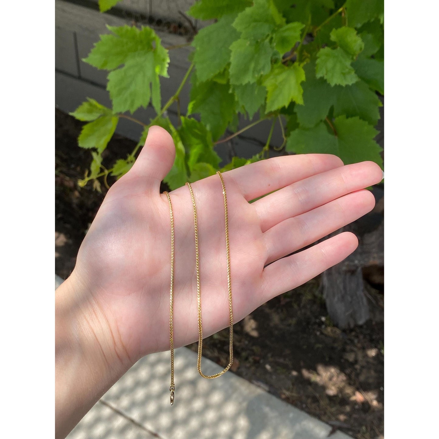 Solid 14k Yellow Gold Square Franco Wheat Chain Necklace - 23.75 inches