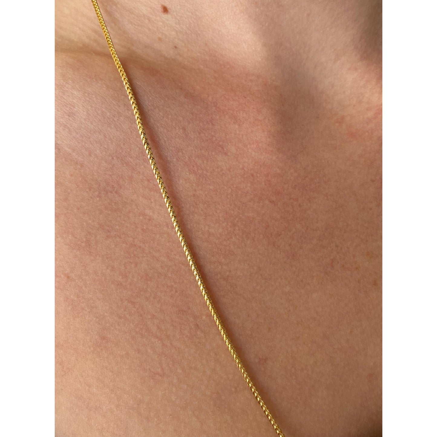 Solid 14k Yellow Gold Square Franco Wheat Chain Necklace - 23.75 inches