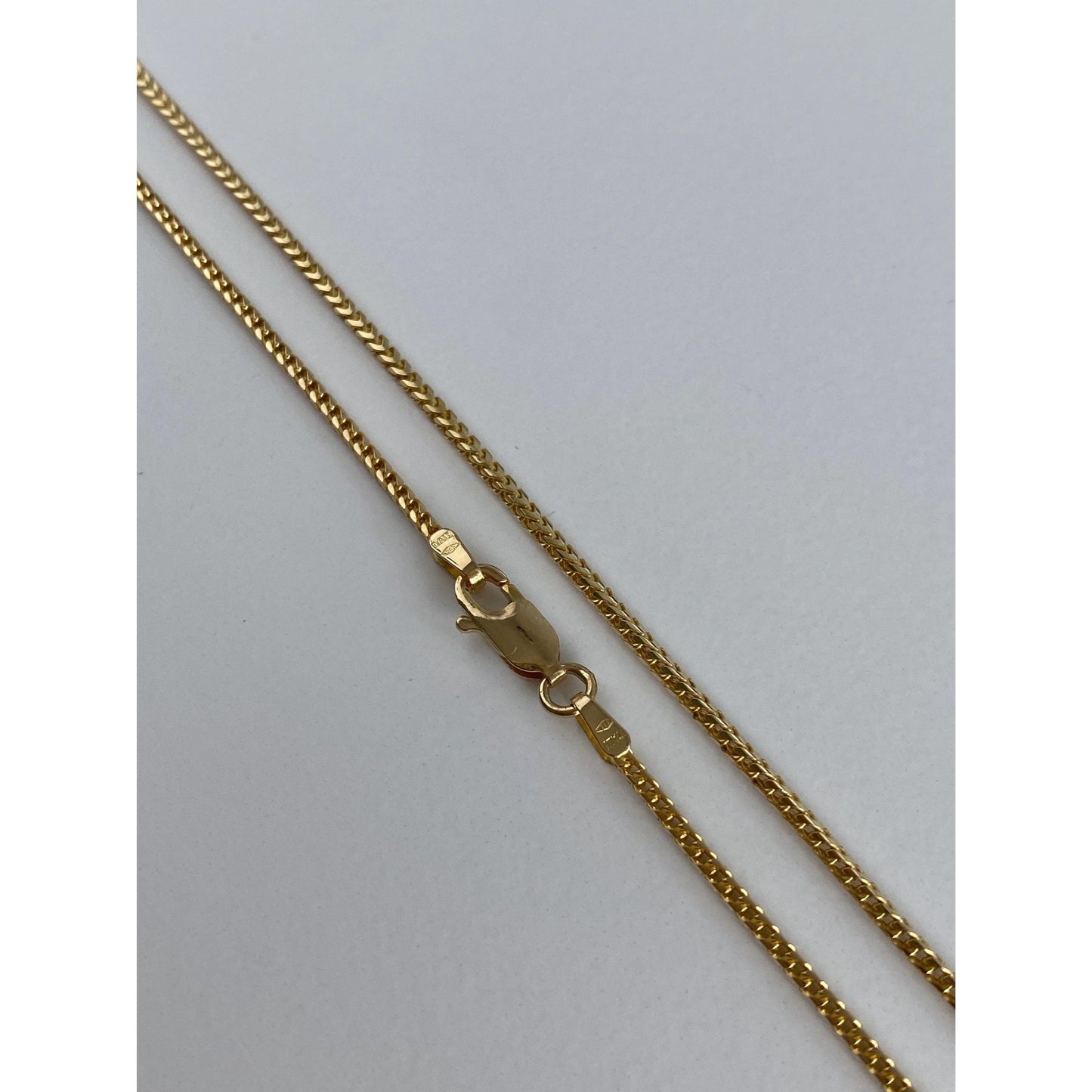 Solid 14k Yellow Gold Square Franco Wheat Chain Necklace - 23.75 inches