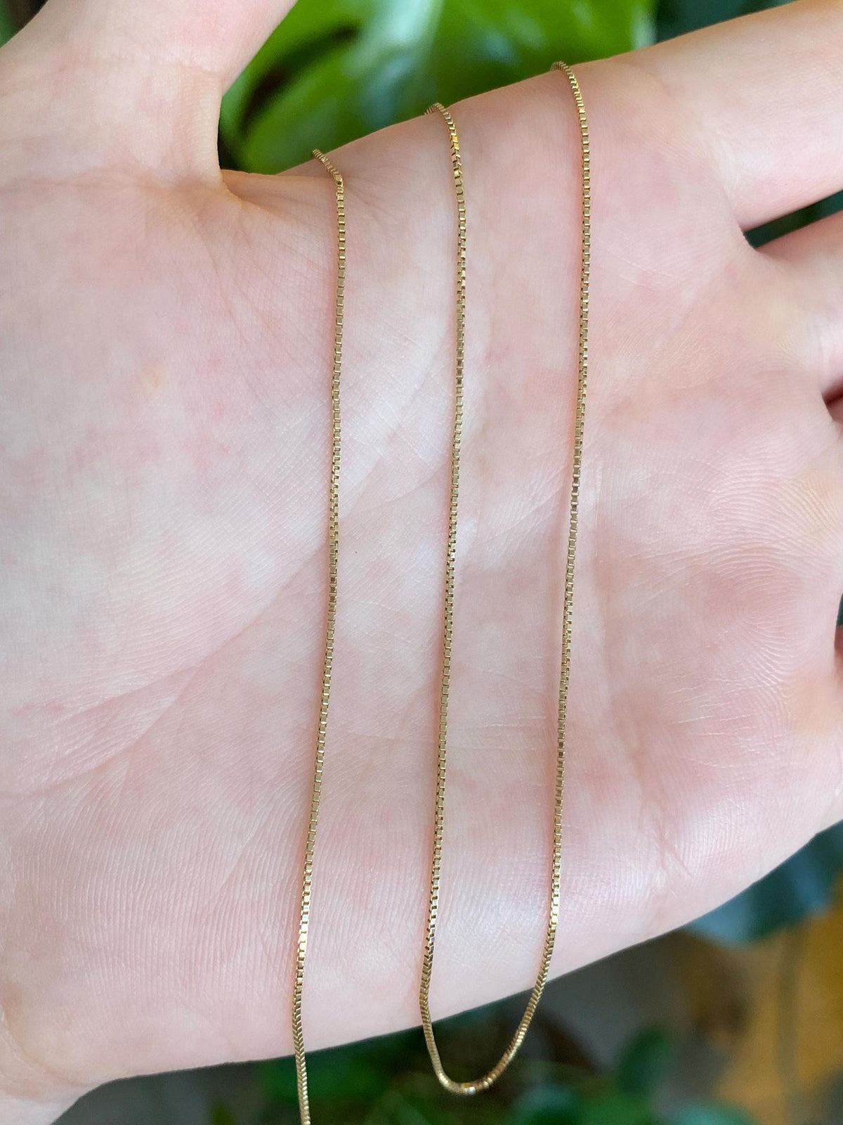 Vintage Solid 14k Yellow Gold Box Chain Necklace - 18.75 inches