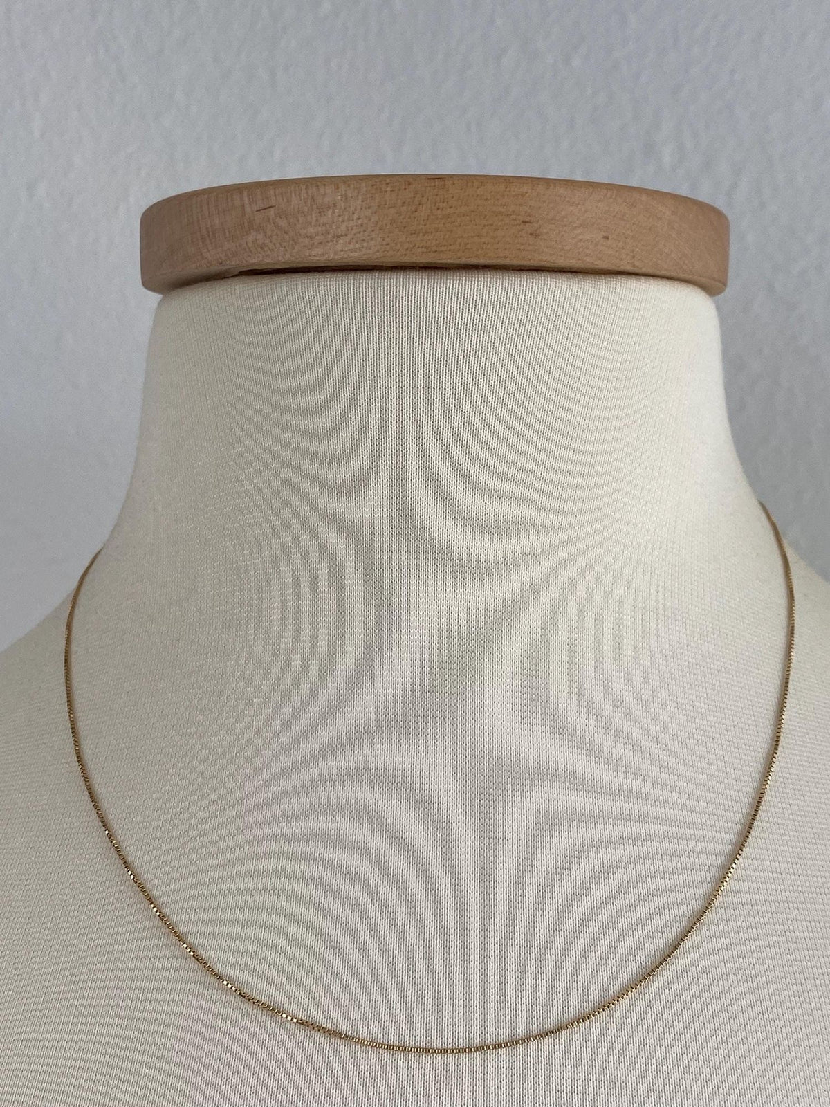 Vintage Solid 14k Yellow Gold Box Chain Necklace - 18.75 inches