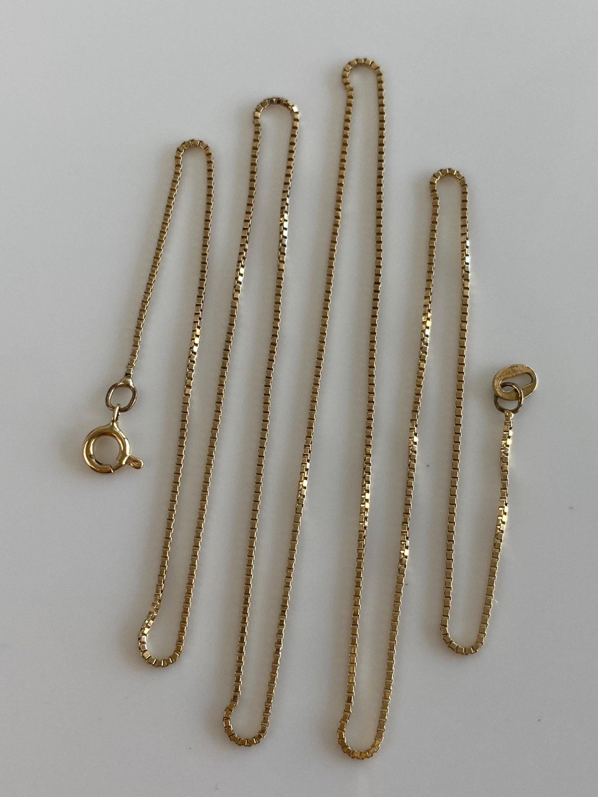 Vintage Solid 14k Yellow Gold Box Chain Necklace - 18.75 inches