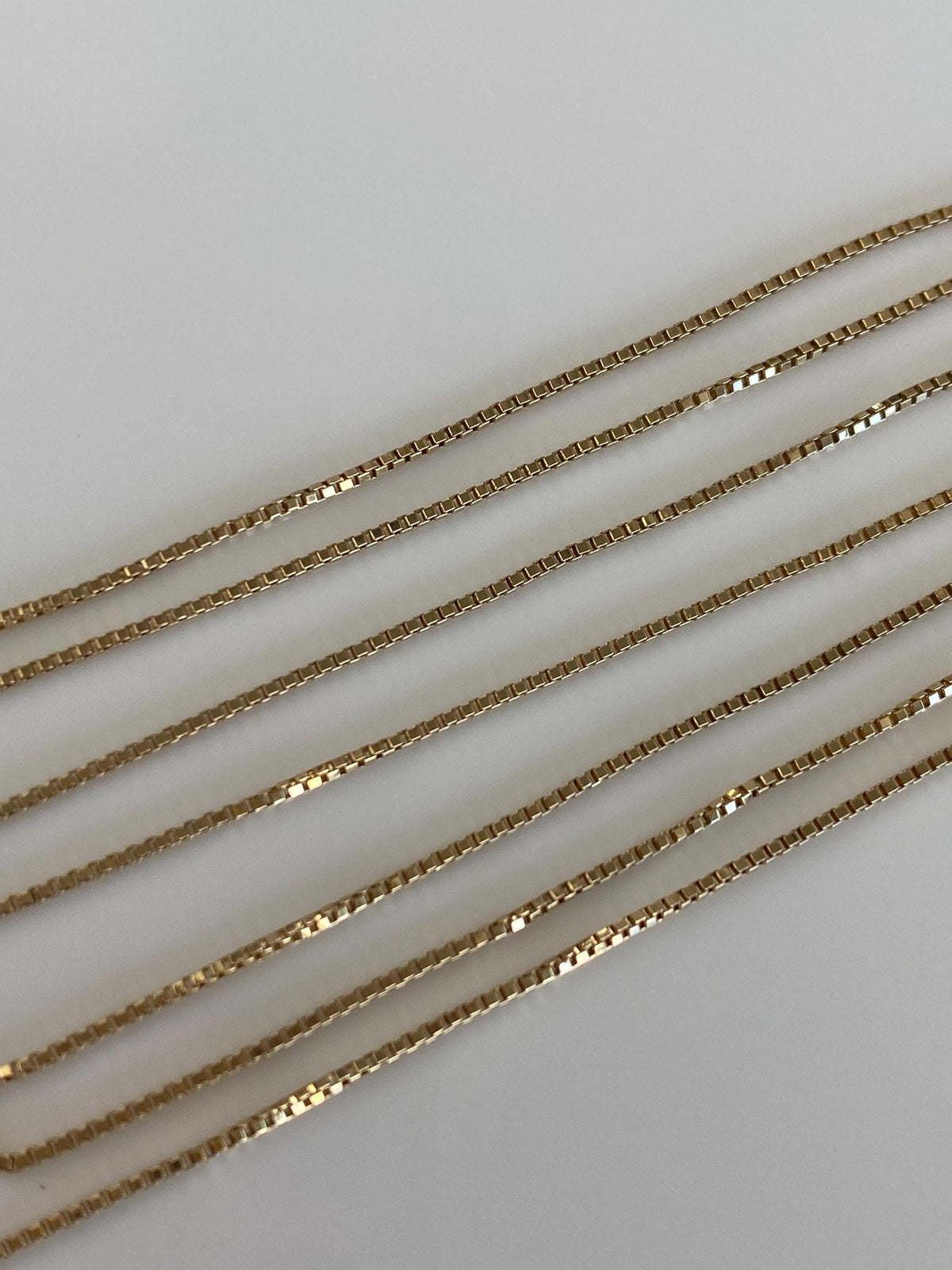 Vintage Solid 14k Yellow Gold Box Chain Necklace - 18.75 inches