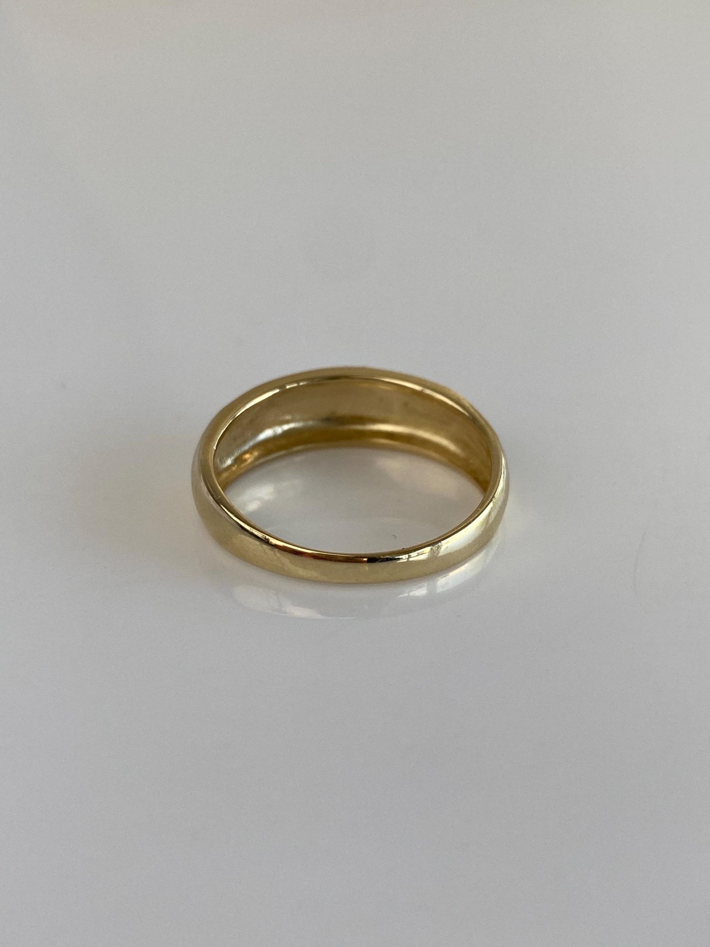 Vintage Solid 14k White & Yellow Gold Diamond Cut Ring Band - Size 7.75