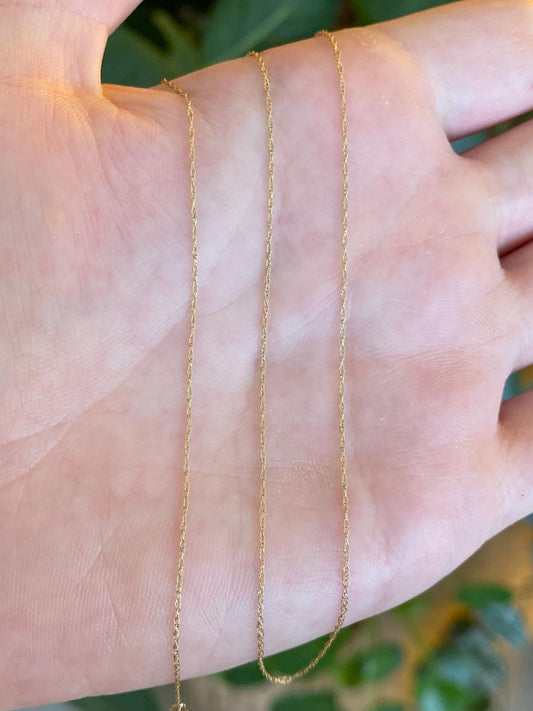 Vintage Solid 10k Yellow Gold Dainty Chain Necklace - 18.75 inches