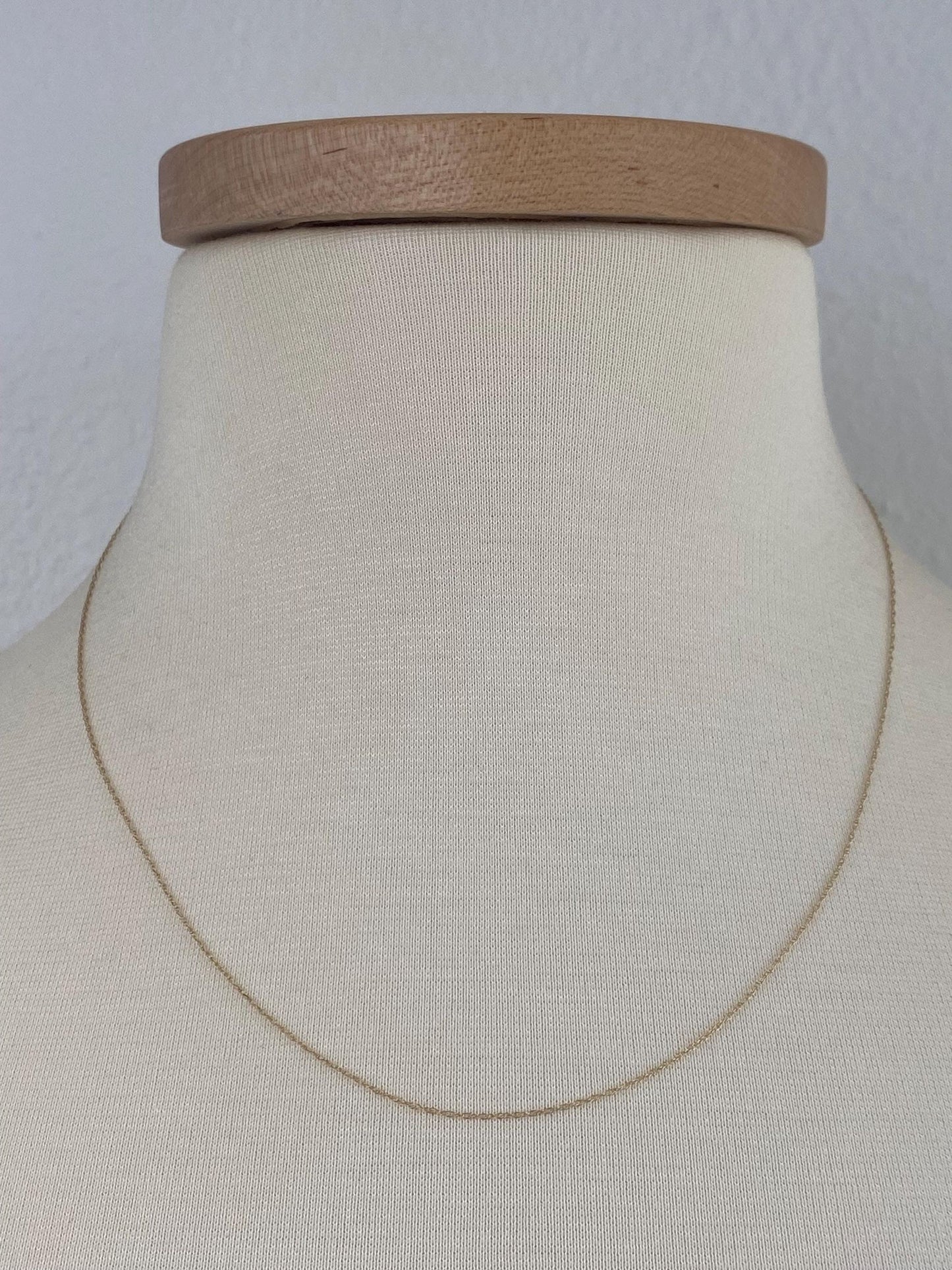 Vintage Solid 10k Yellow Gold Dainty Chain Necklace - 18.75 inches