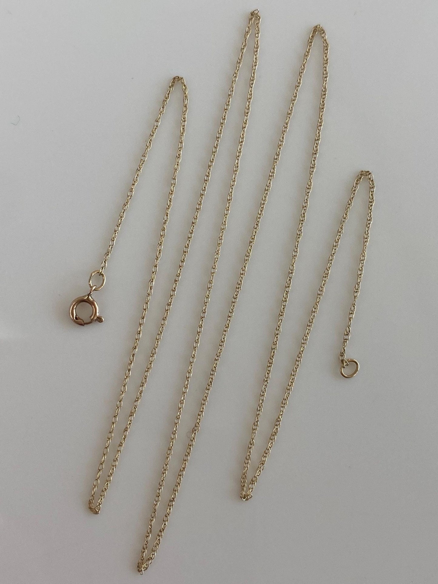 Vintage Solid 10k Yellow Gold Dainty Chain Necklace - 18.75 inches