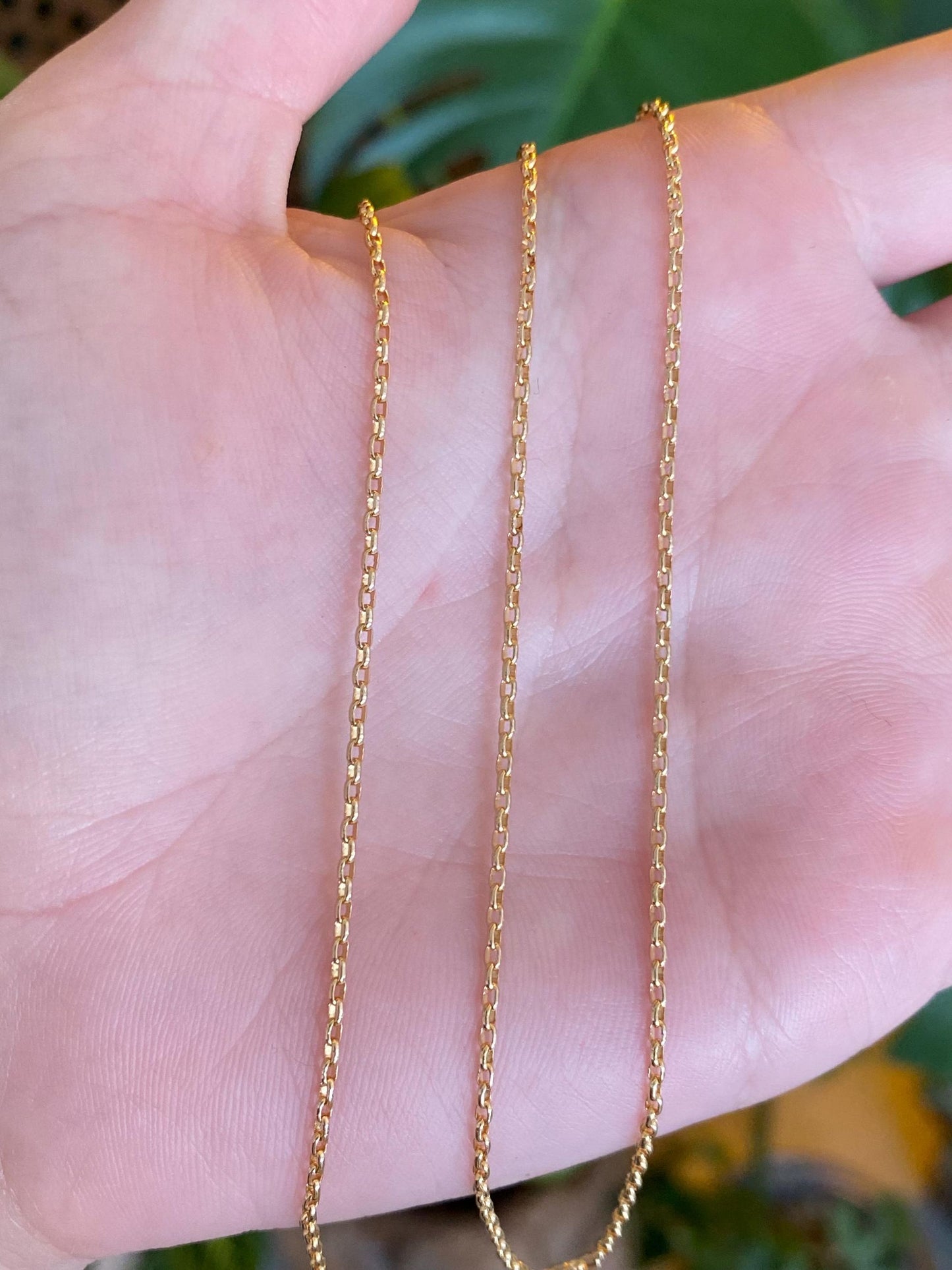 Vintage Solid 9k Yellow Gold Rounded Chain Necklace - 19.75 inches