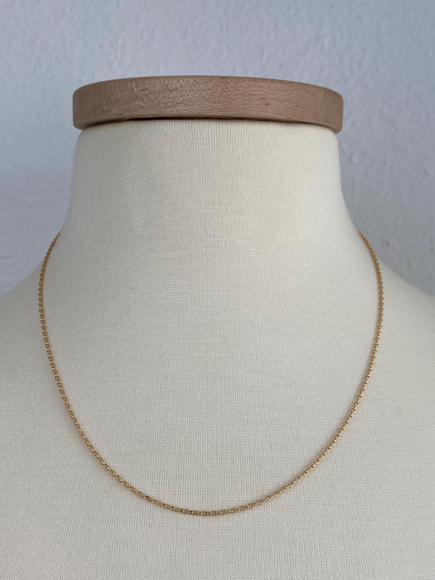 Vintage Solid 9k Yellow Gold Rounded Chain Necklace - 19.75 inches