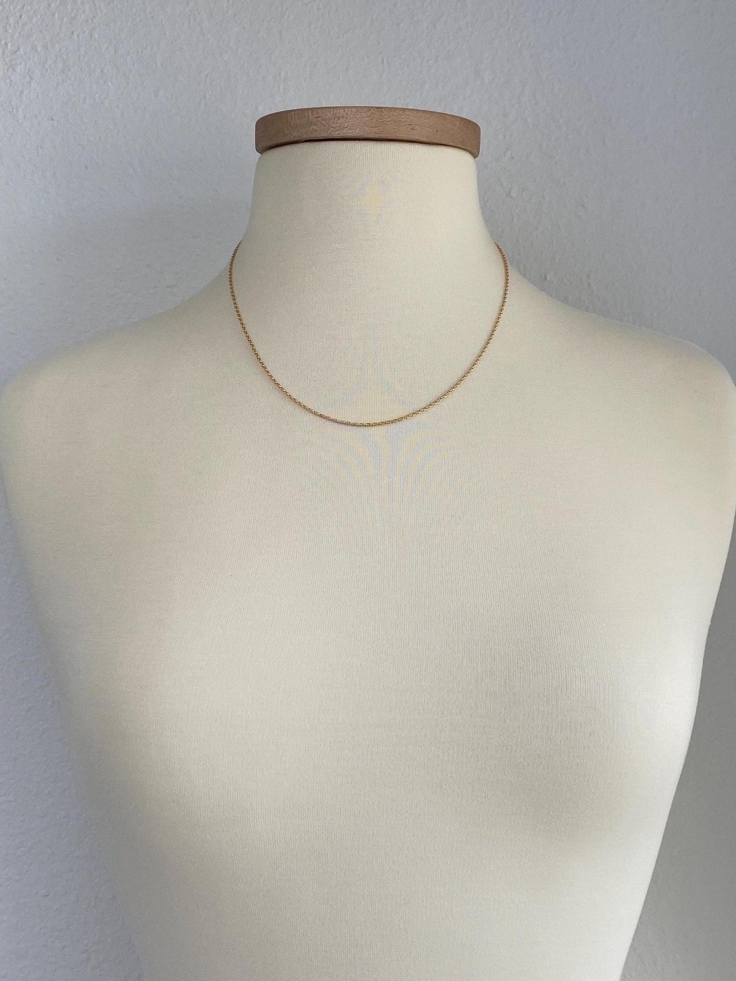 Vintage Solid 9k Yellow Gold Rounded Chain Necklace - 19.75 inches