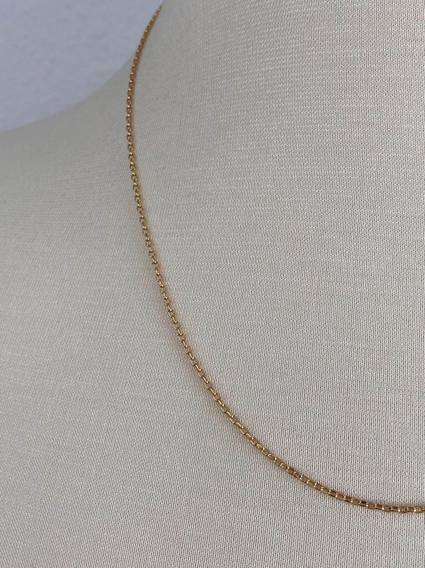 Vintage Solid 9k Yellow Gold Rounded Chain Necklace - 19.75 inches