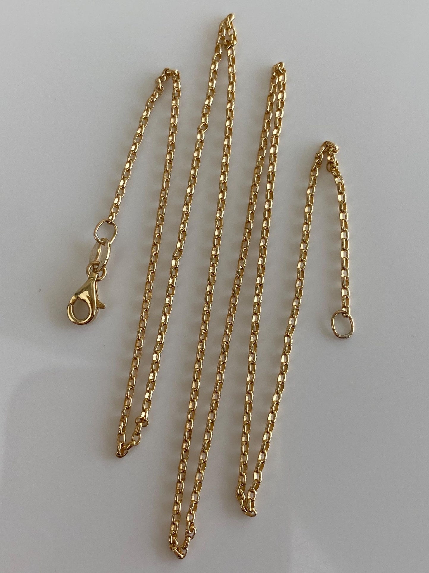 Vintage Solid 9k Yellow Gold Rounded Chain Necklace - 19.75 inches
