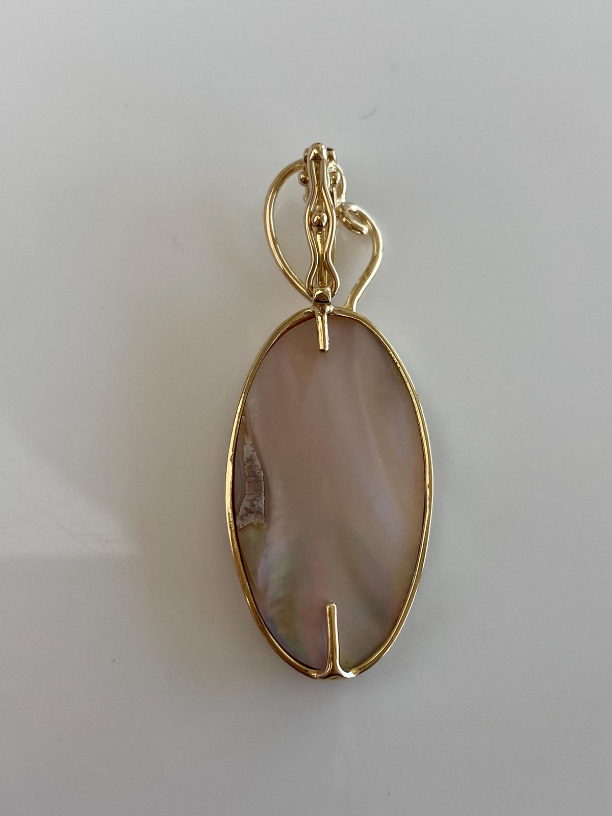 Vintage Solid 14k Yellow Gold Freeform Pink Pearl Charm