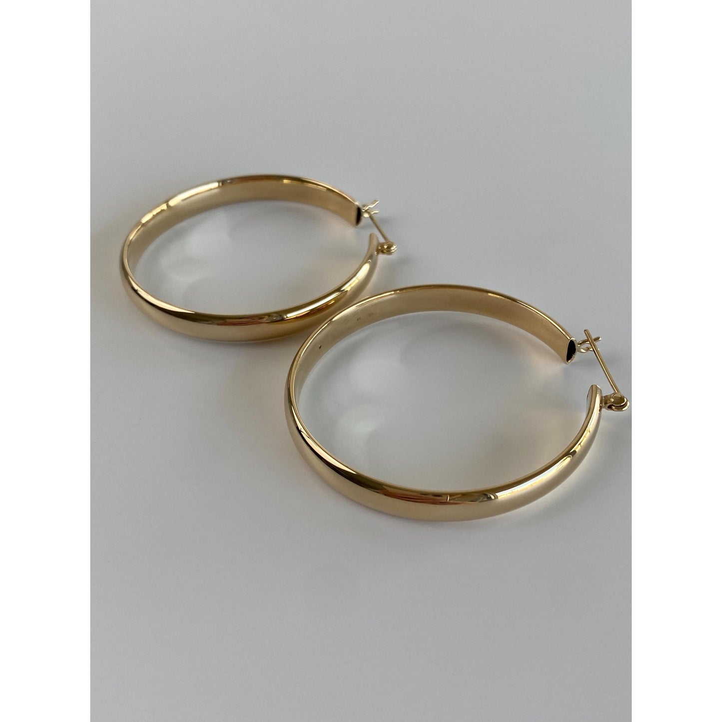 Vintage 14k Yellow Gold Large Hoop Earrings