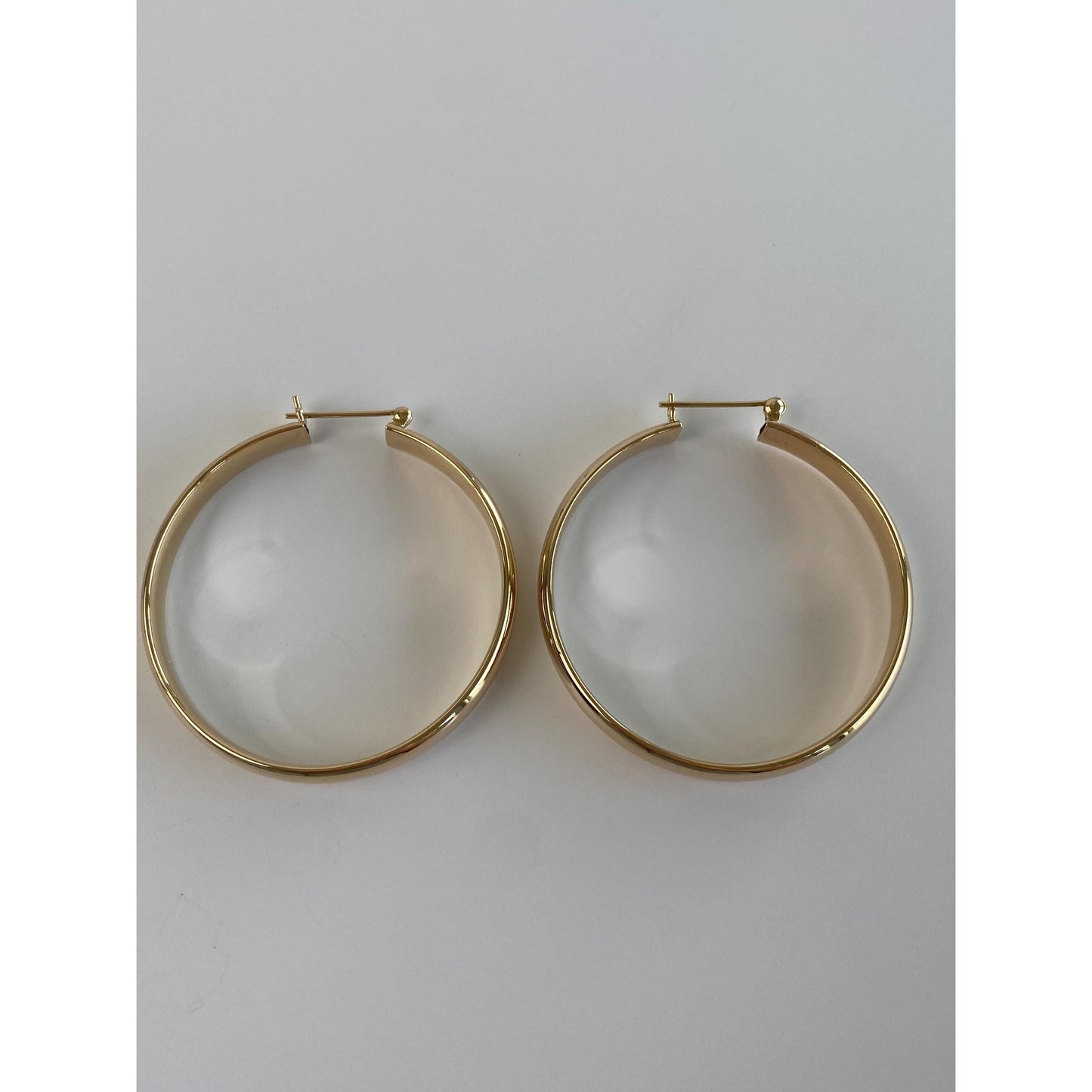 Vintage 14k Yellow Gold Large Hoop Earrings
