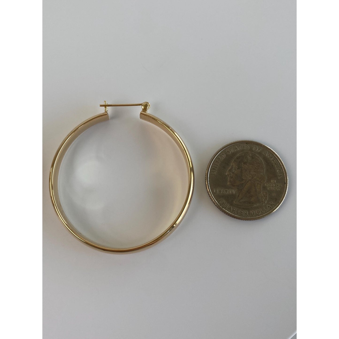 Vintage 14k Yellow Gold Large Hoop Earrings