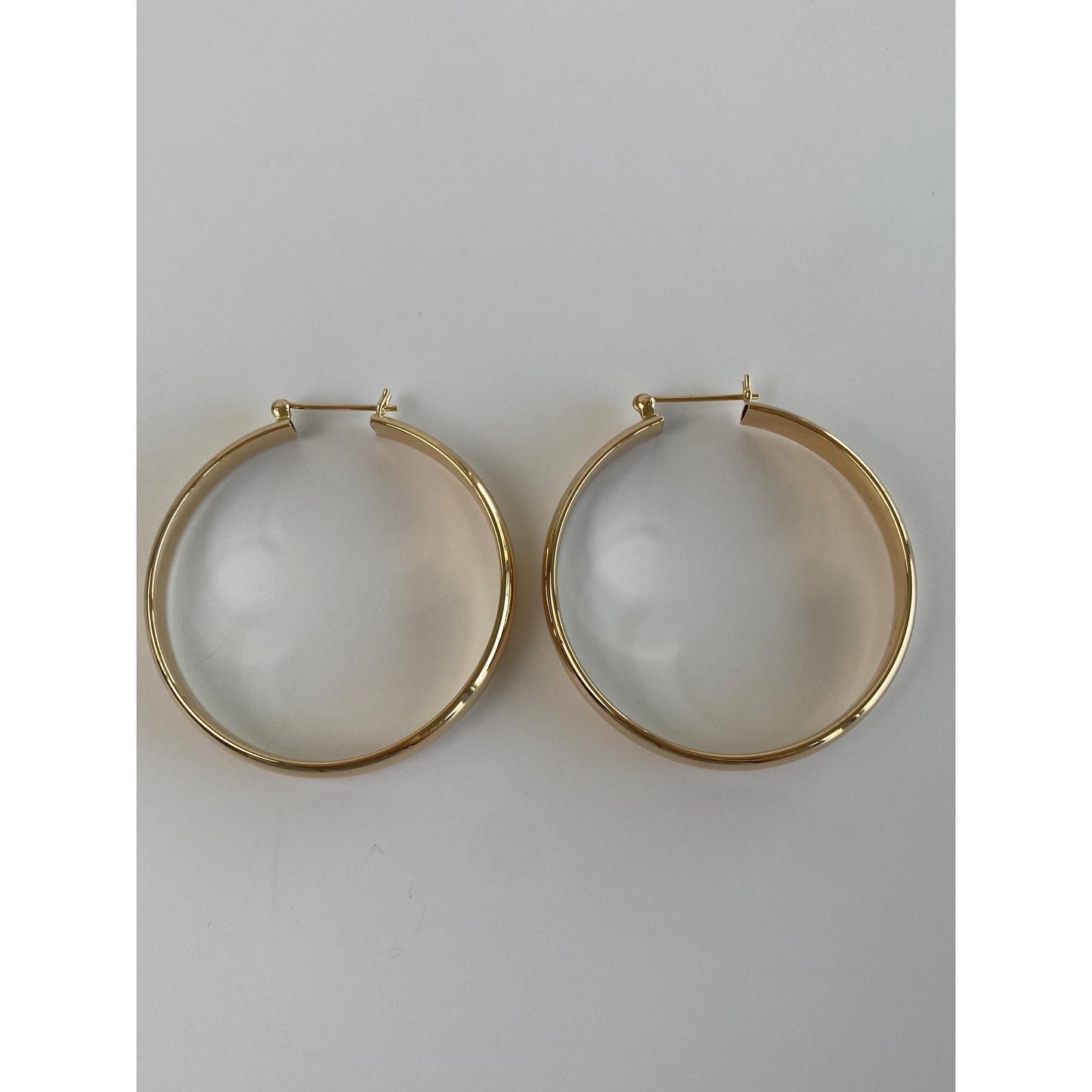 Vintage 14k Yellow Gold Large Hoop Earrings