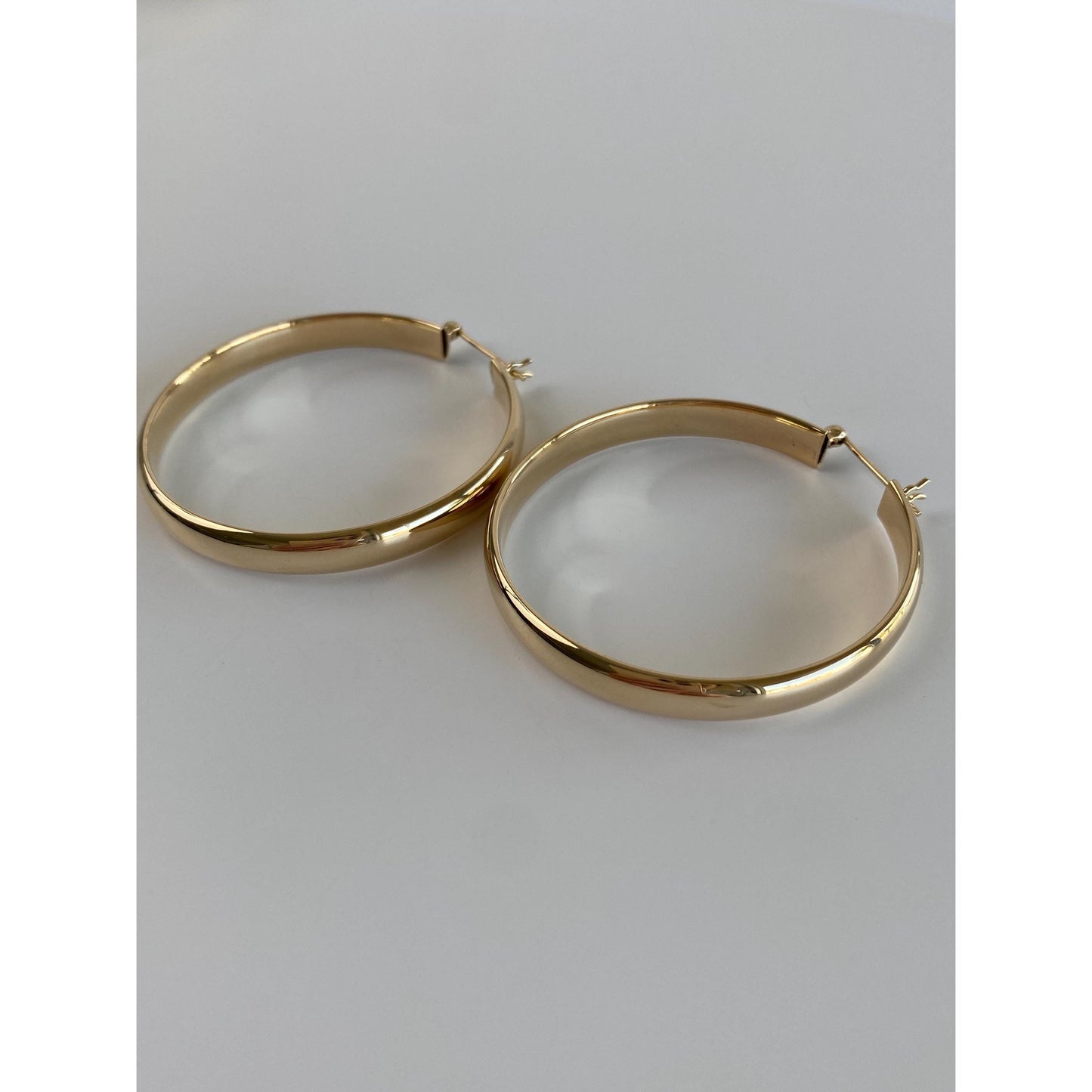 Vintage 14k Yellow Gold Large Hoop Earrings
