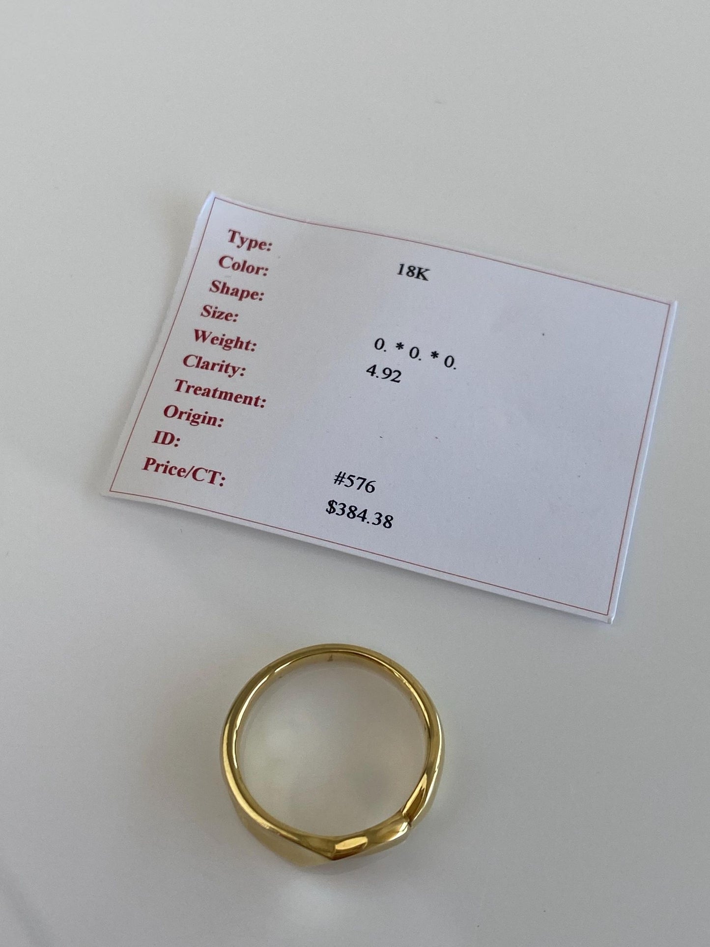 Vintage Solid 18k Yellow Gold Ring Band - Size 6