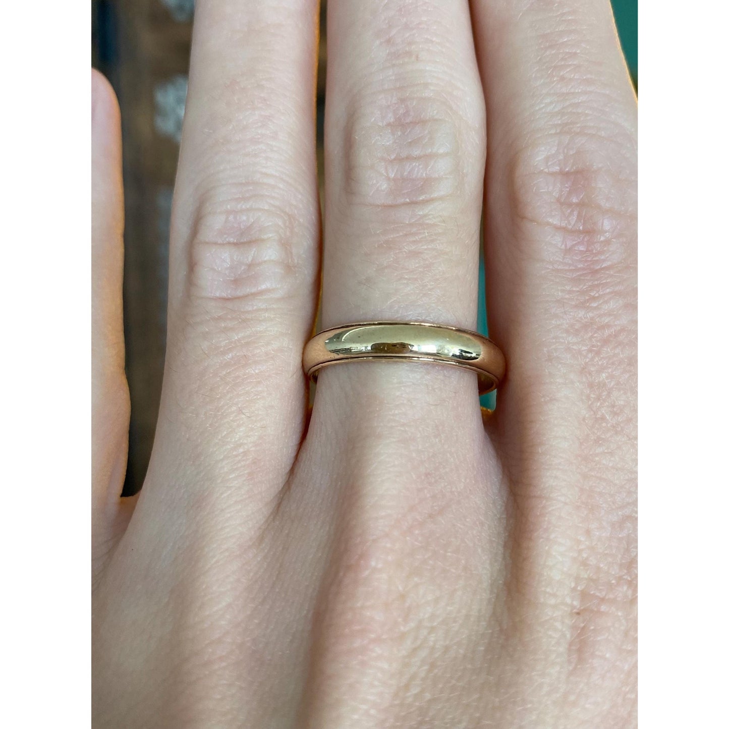 Vintage Solid 14k Yellow Gold Miligrain Ring Band - Size 8.5