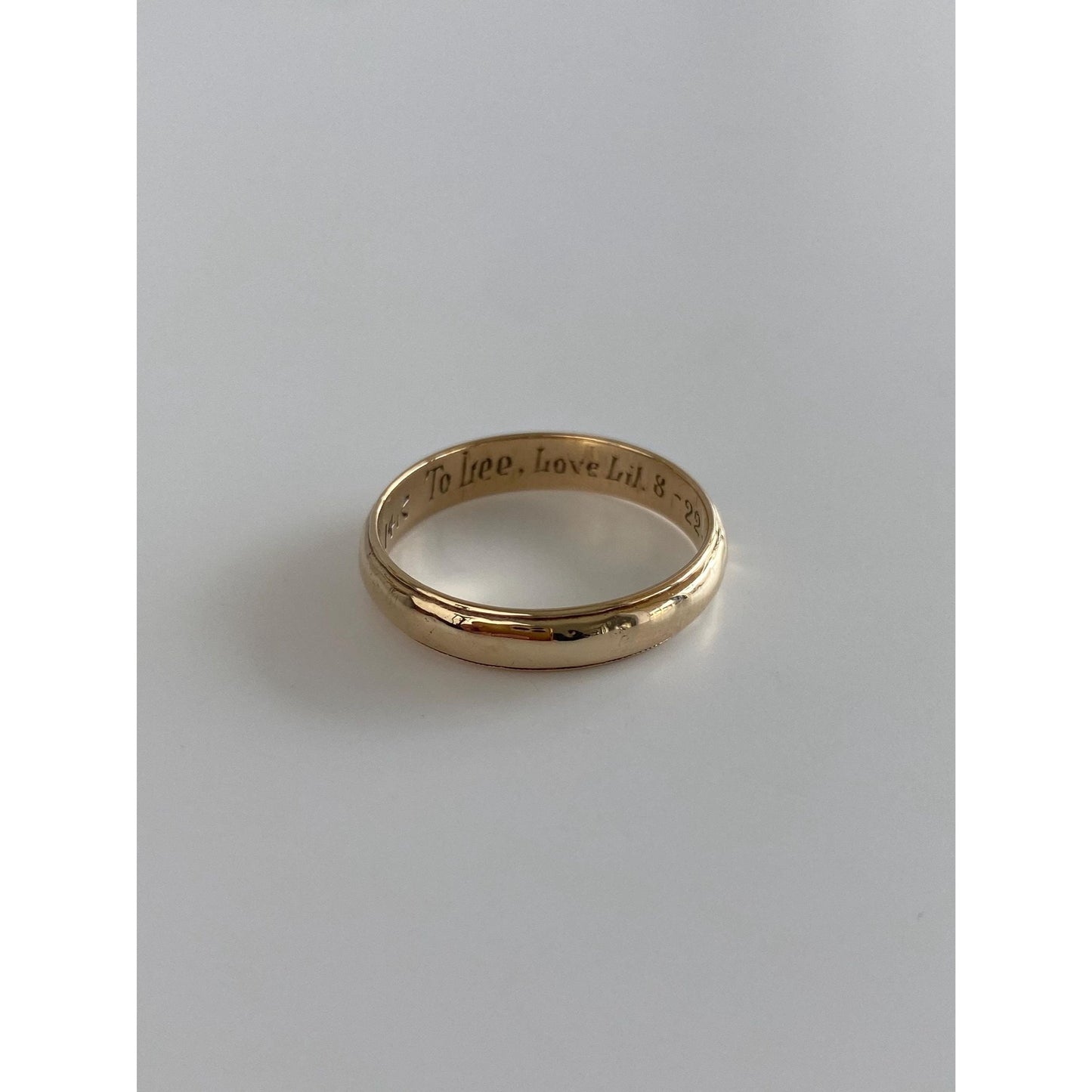 Vintage Solid 14k Yellow Gold Miligrain Ring Band - Size 8.5